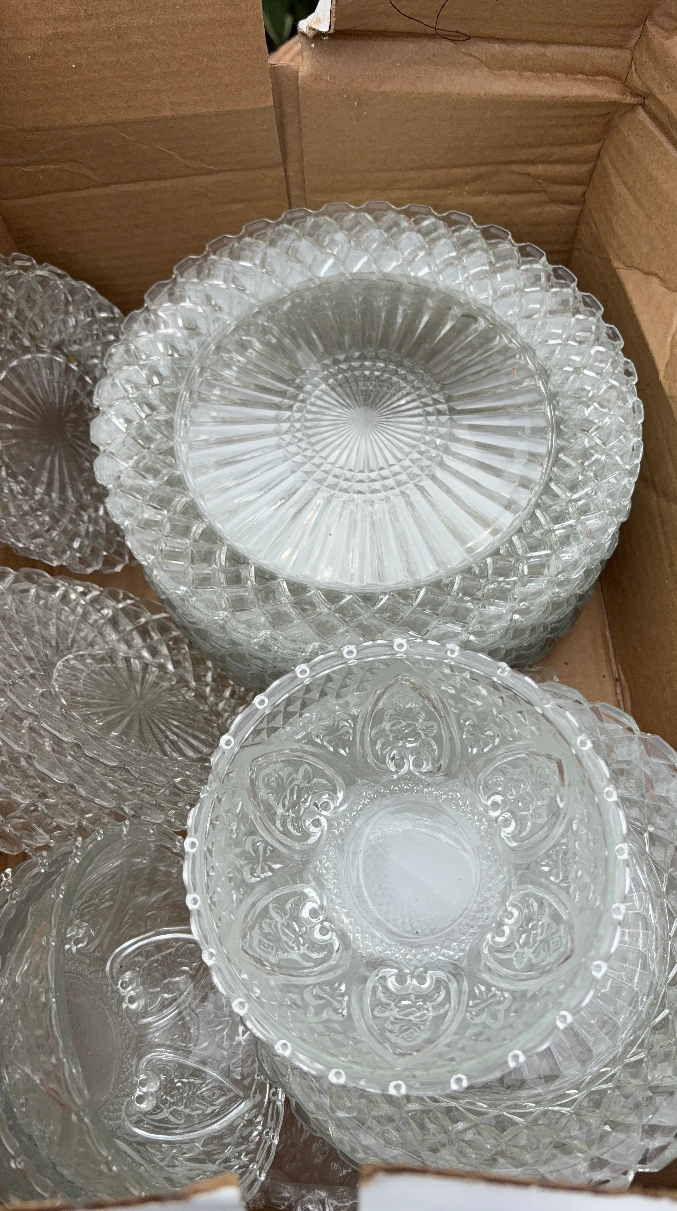 Set of Clear Glass Dessert Bowls