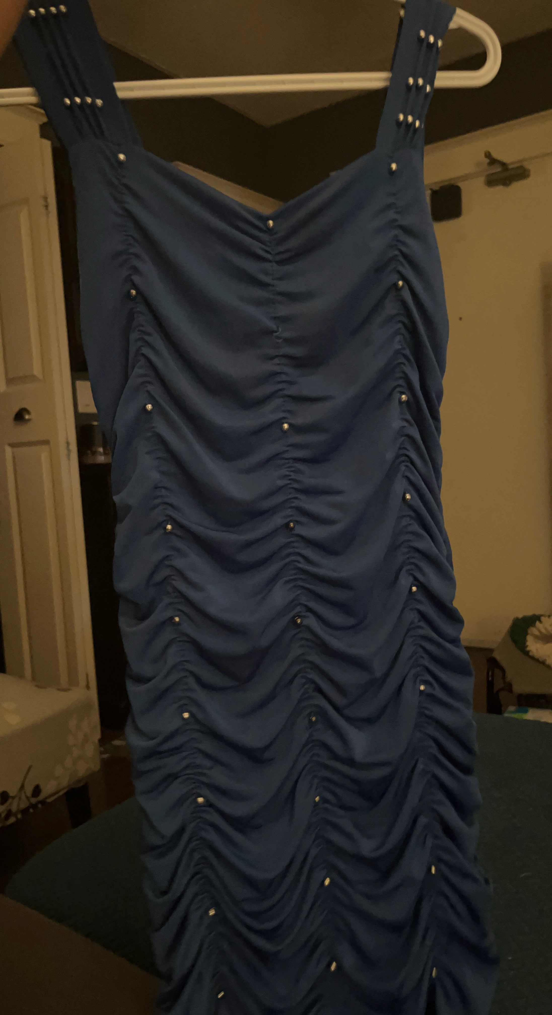 3R Street Wear Blue Ruched Dress