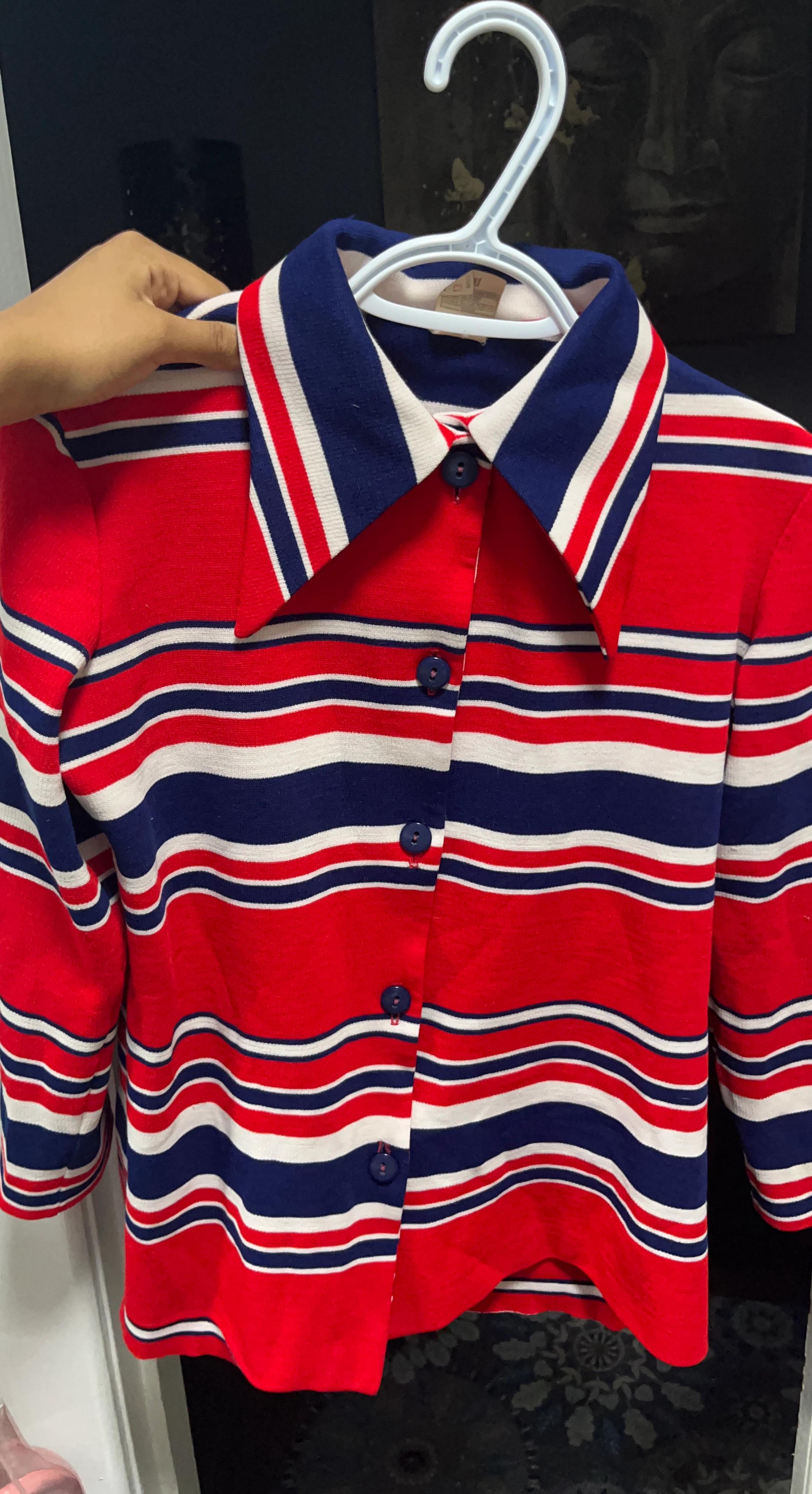 St. Michael Striped Button-Up Shirt - Size 12