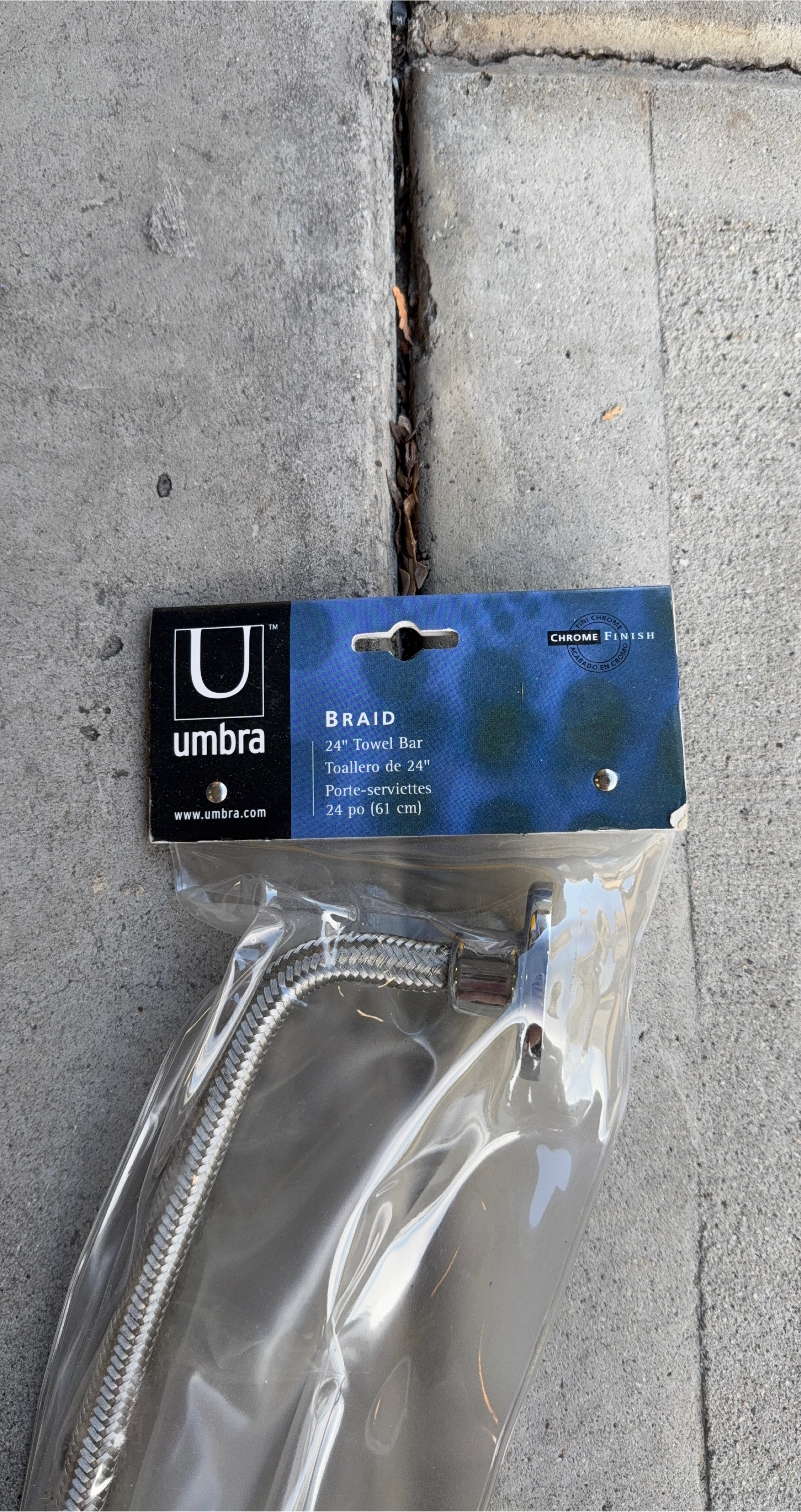 Umbra Braid 24" Towel Bar - Chrome Finish