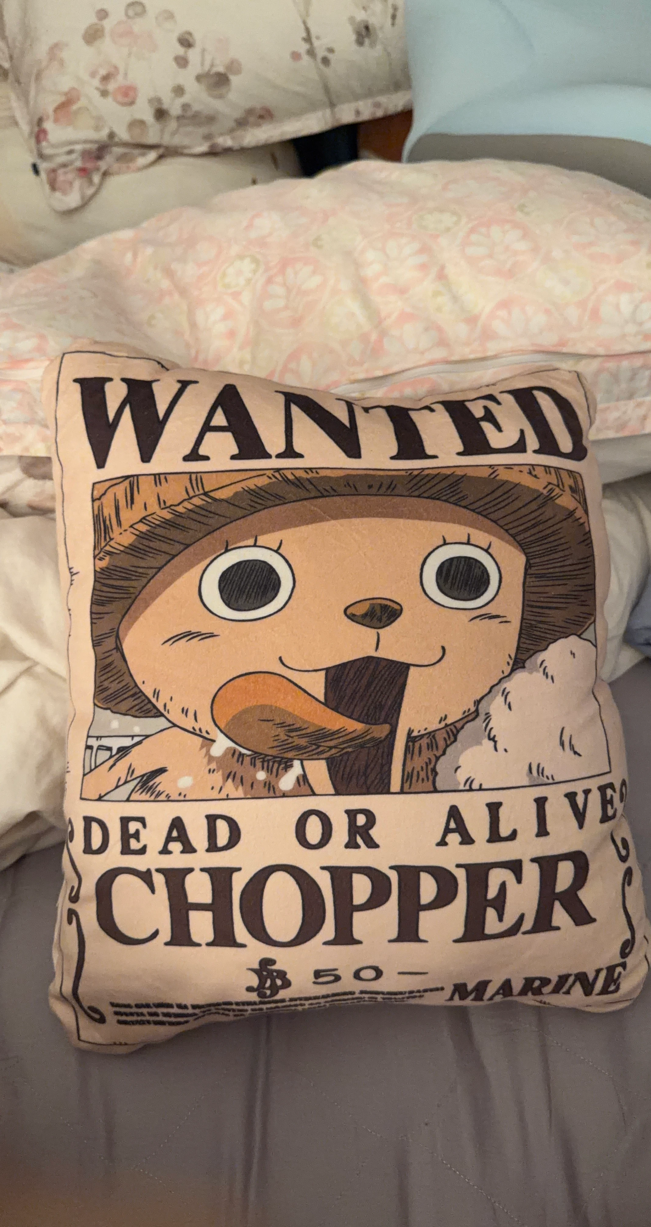 One Piece Chopper Wanted Poster Pillow
