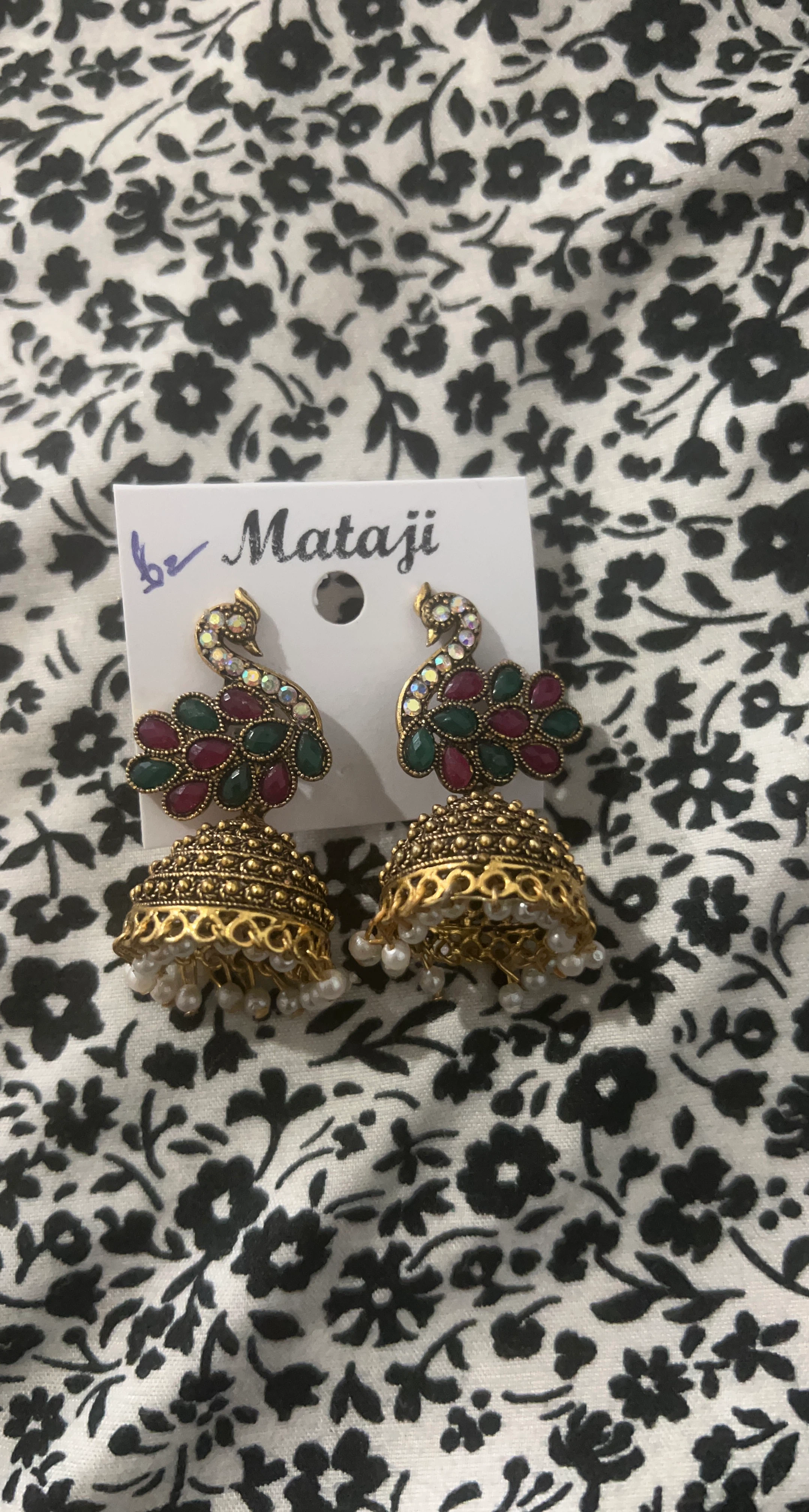 Matji Peacock Earrings with Jhumkas
