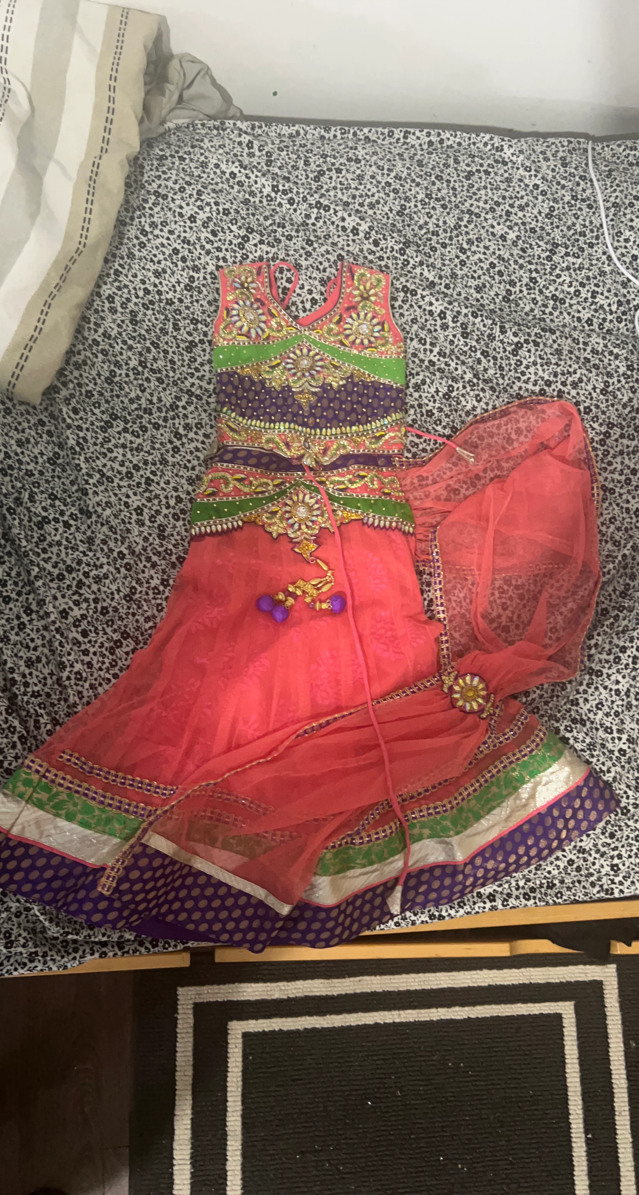 Kids Embroidered Lehenga Choli with Dupatta