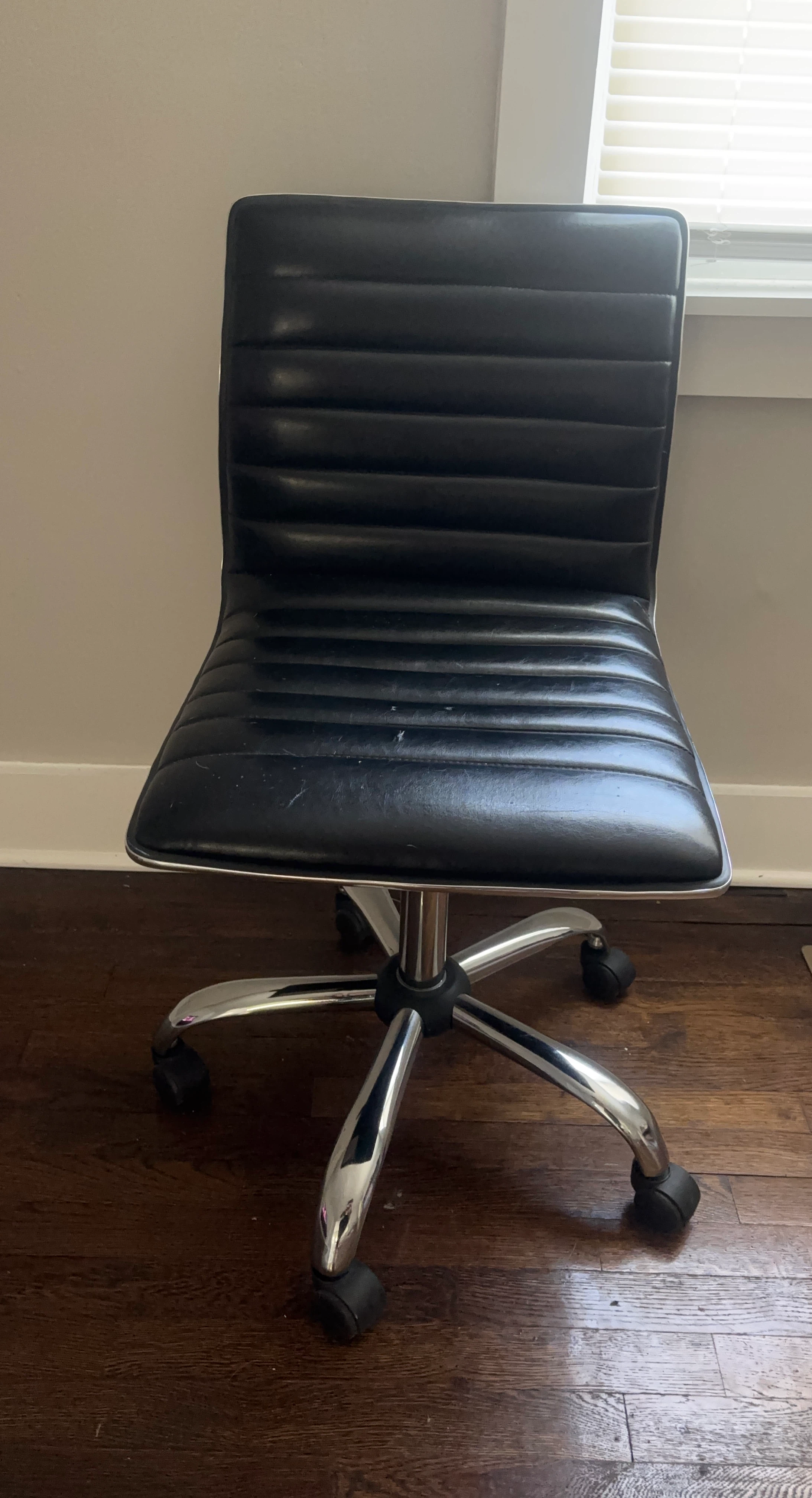 Black Faux Leather Office Chair