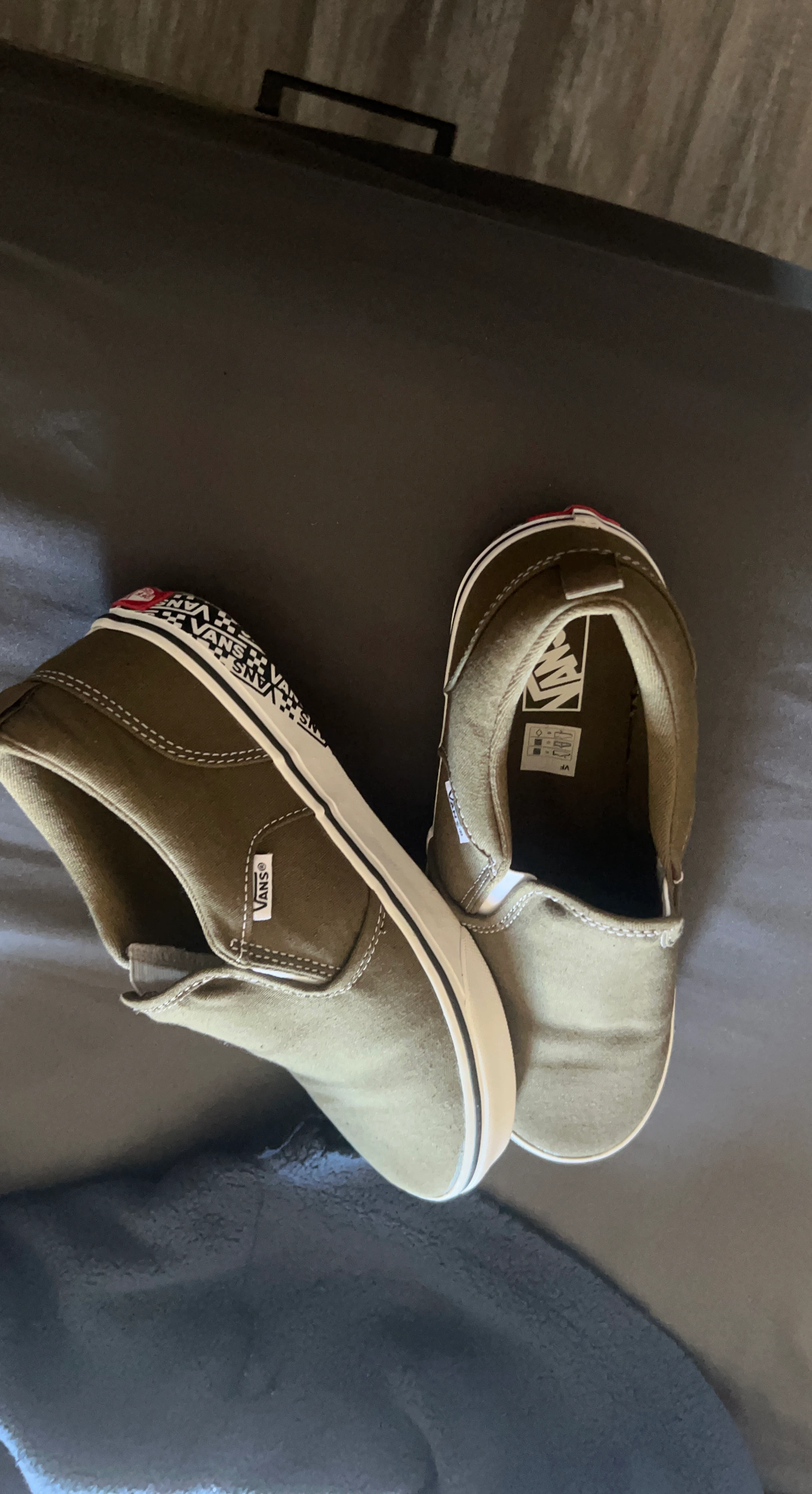 Vans Youth Slip-On Shoes - Green - Size 6