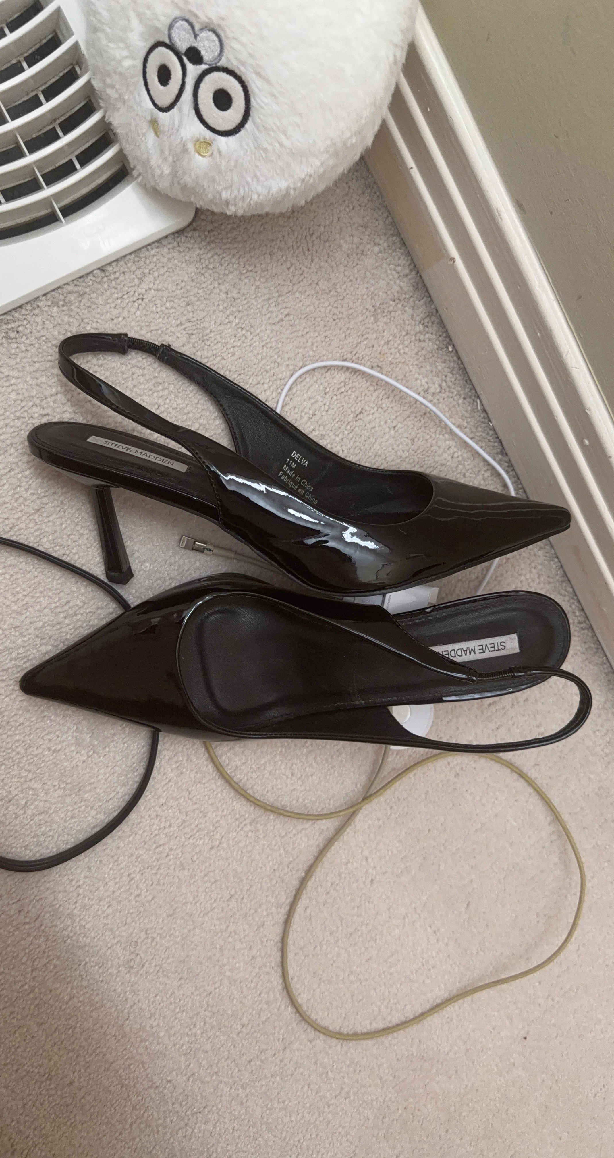 Steve Madden Black Patent Slingback Heels