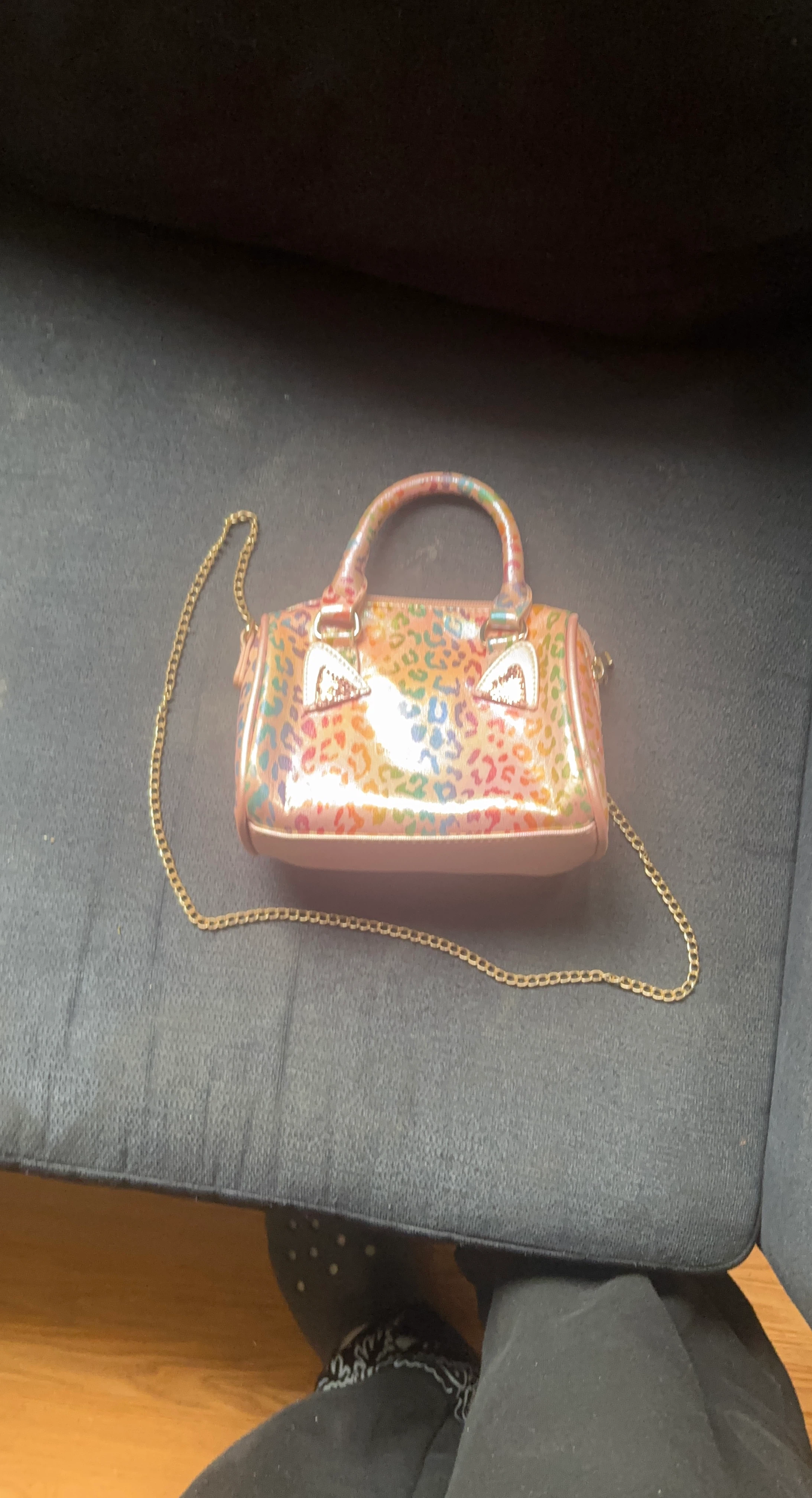 Children's Rainbow Leopard Print Satchel Bag