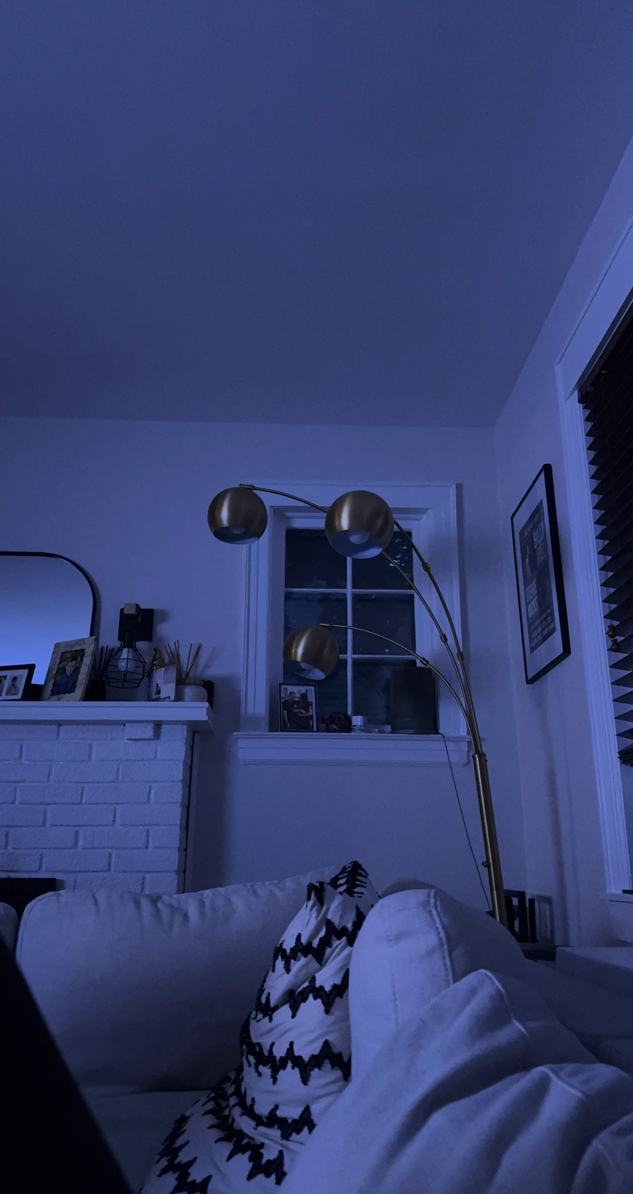 Arc Floor Lamp with 3 Gold Globes