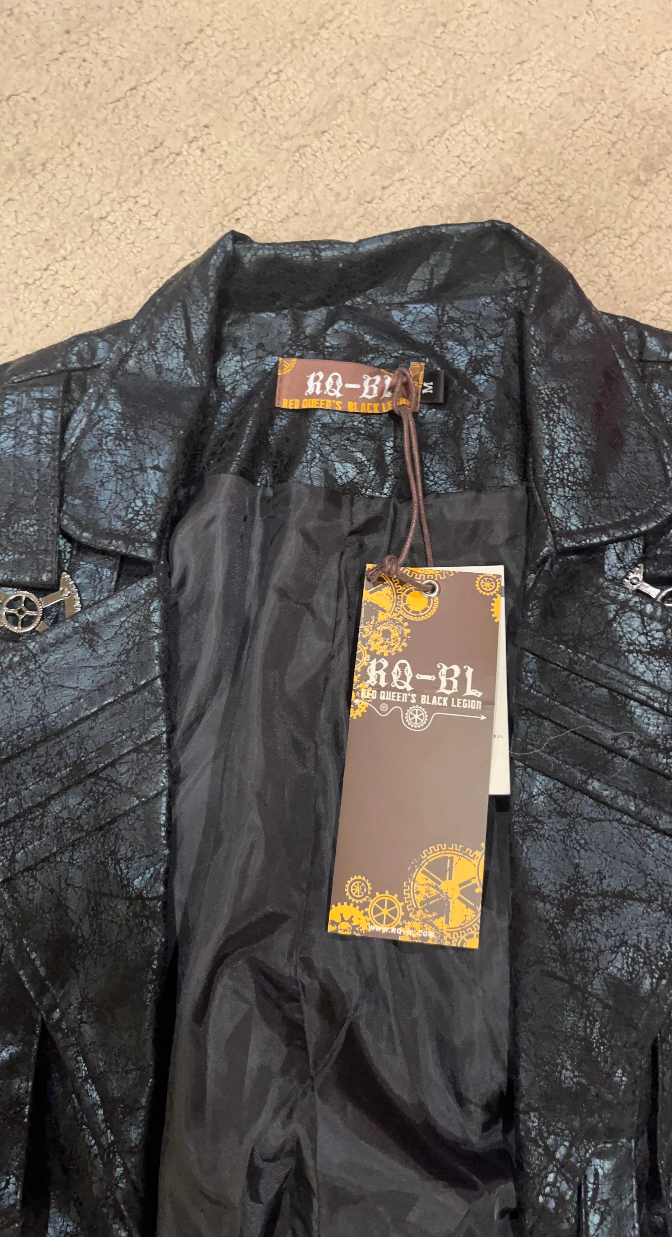 RQ-BL Black Faux Leather Jacket - Size M