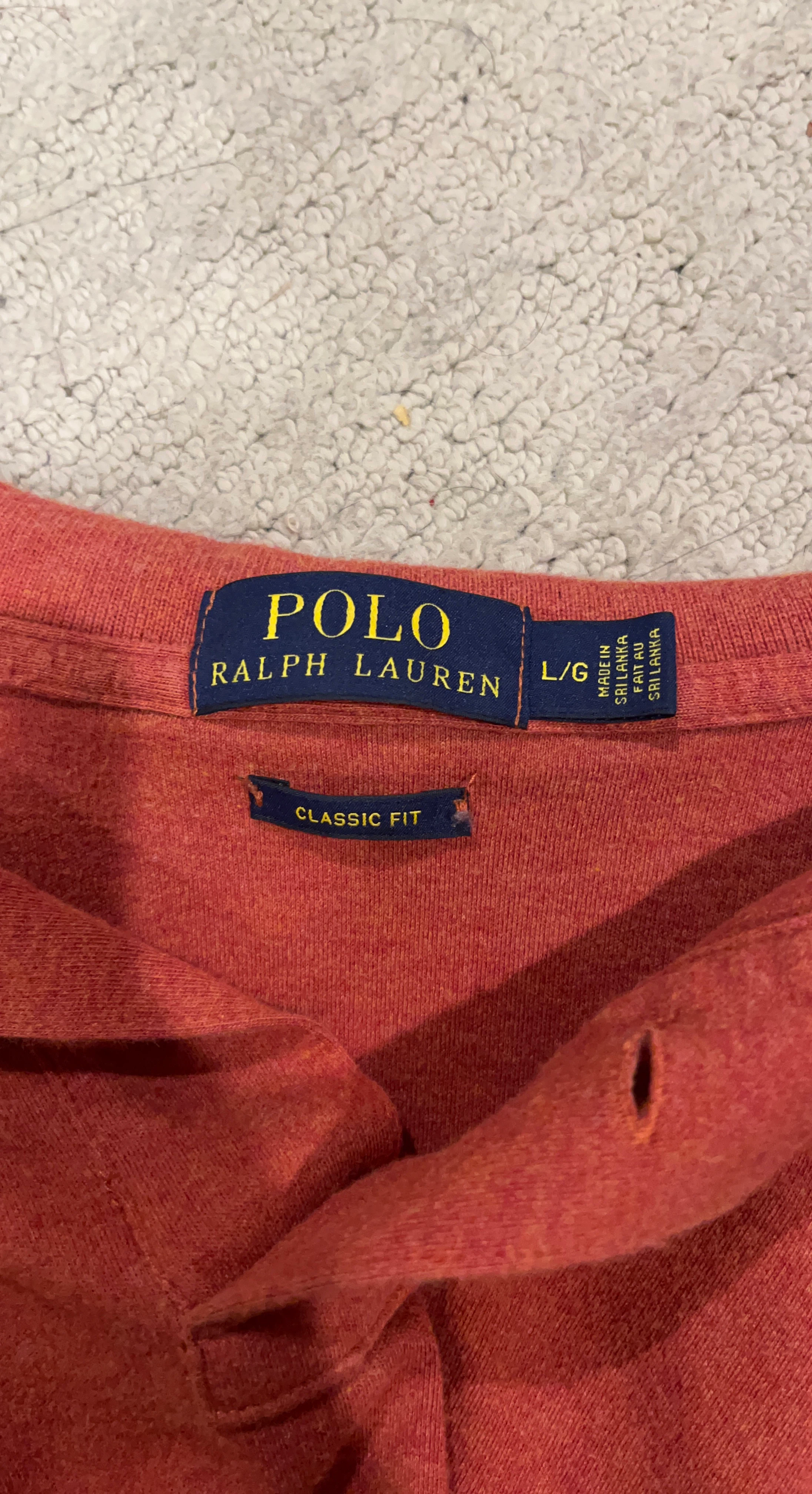 Polo Ralph Lauren Classic Fit Polo Shirt - Orange L/G