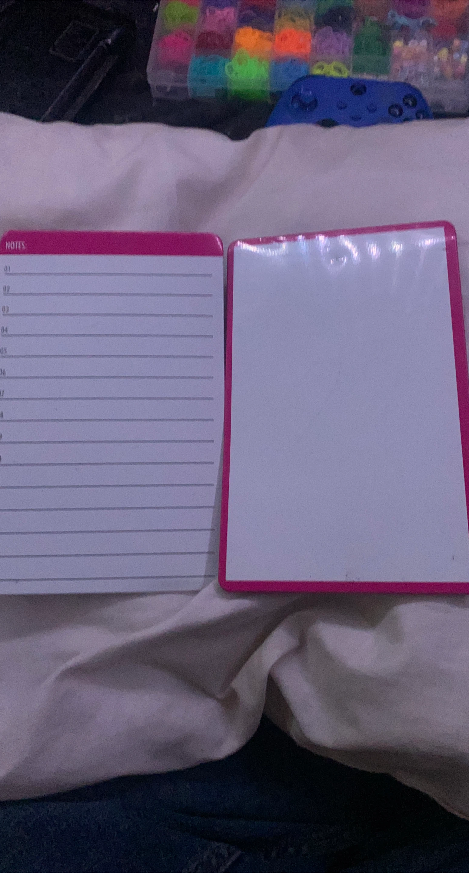 Pink Trimmed Mini Whiteboard and Lined Notebook Set