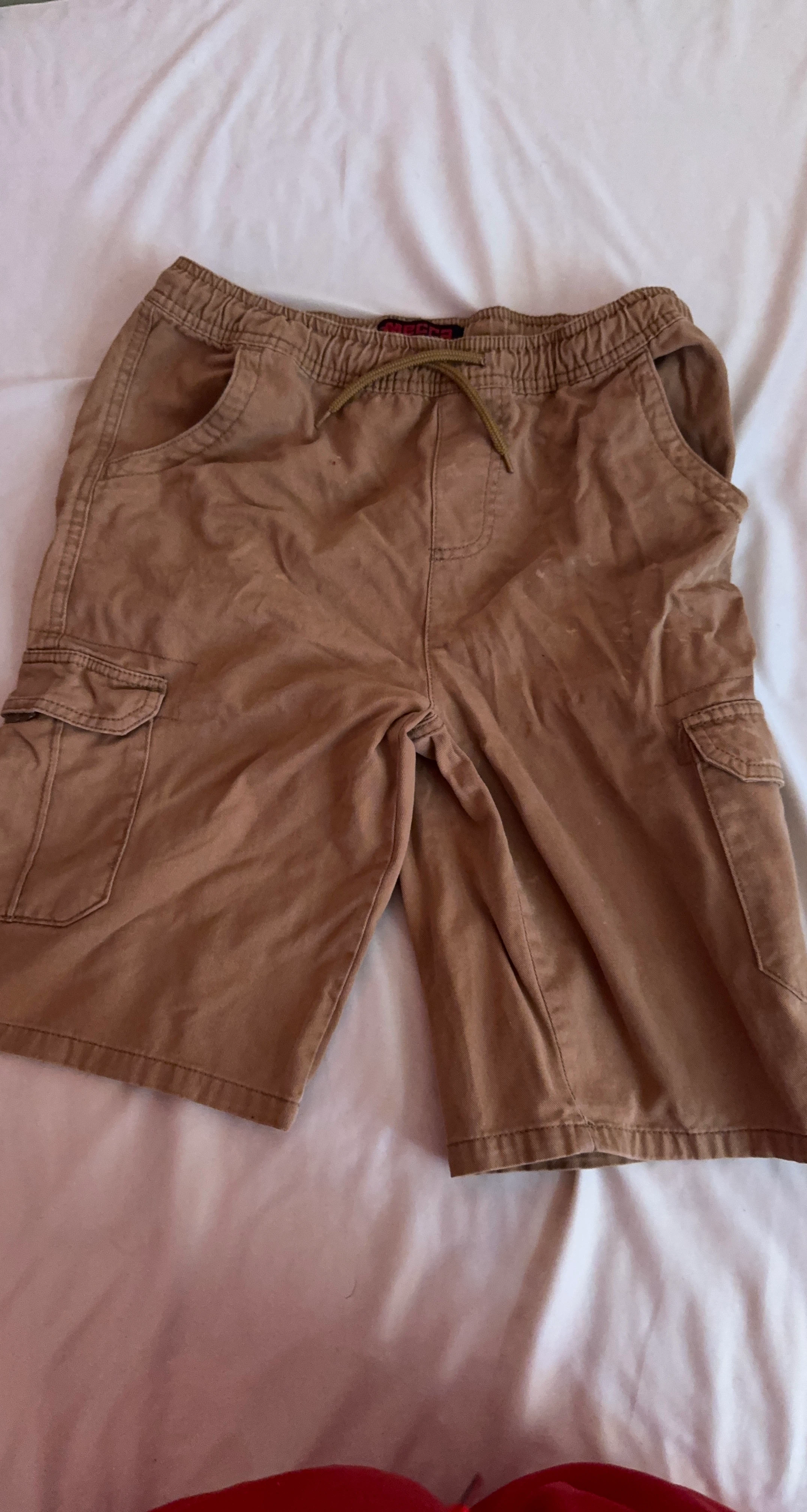 Boys Cargo Shorts Tan Size Medium