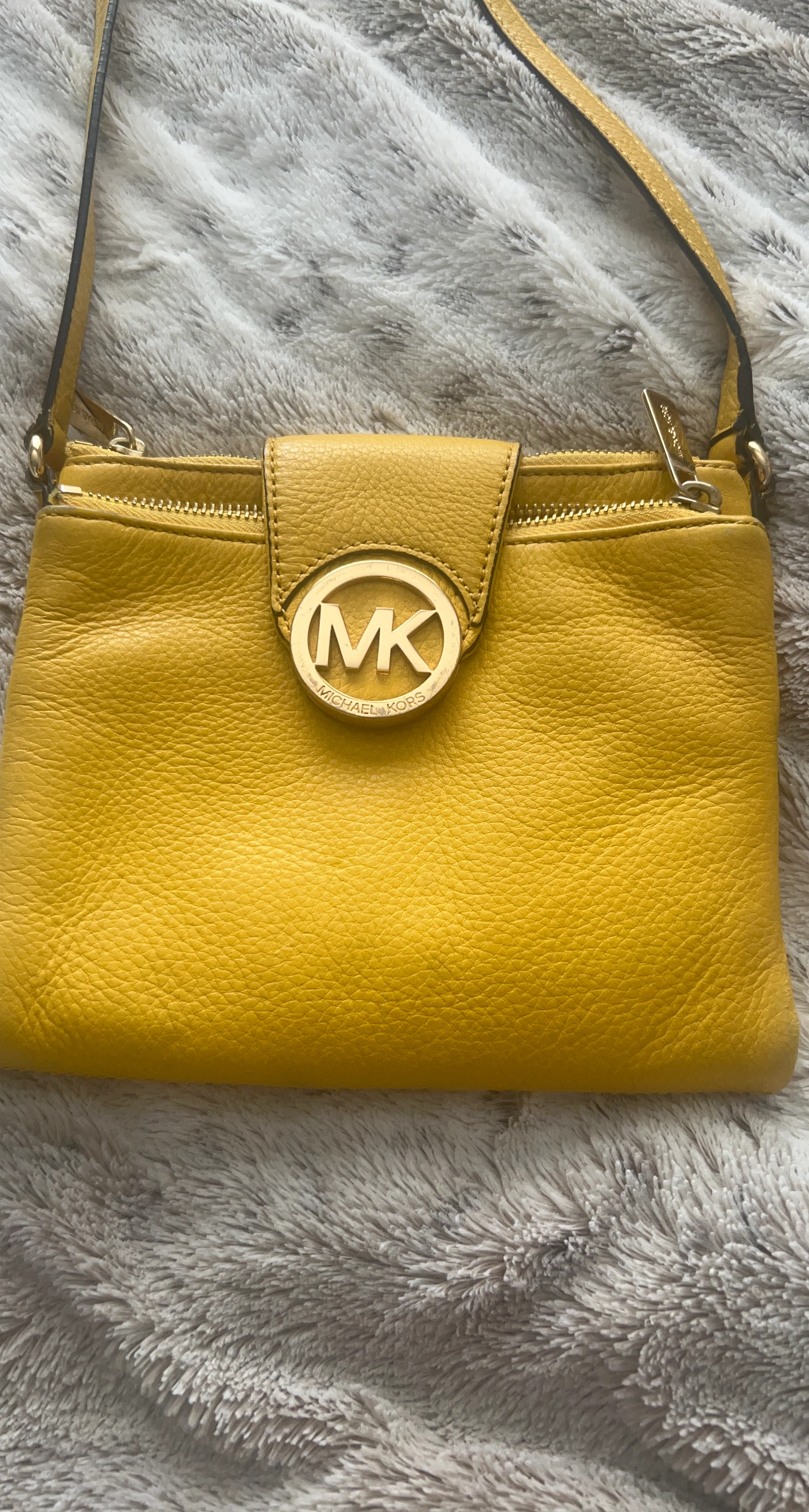 Michael Kors Yellow Leather Clutch Purse