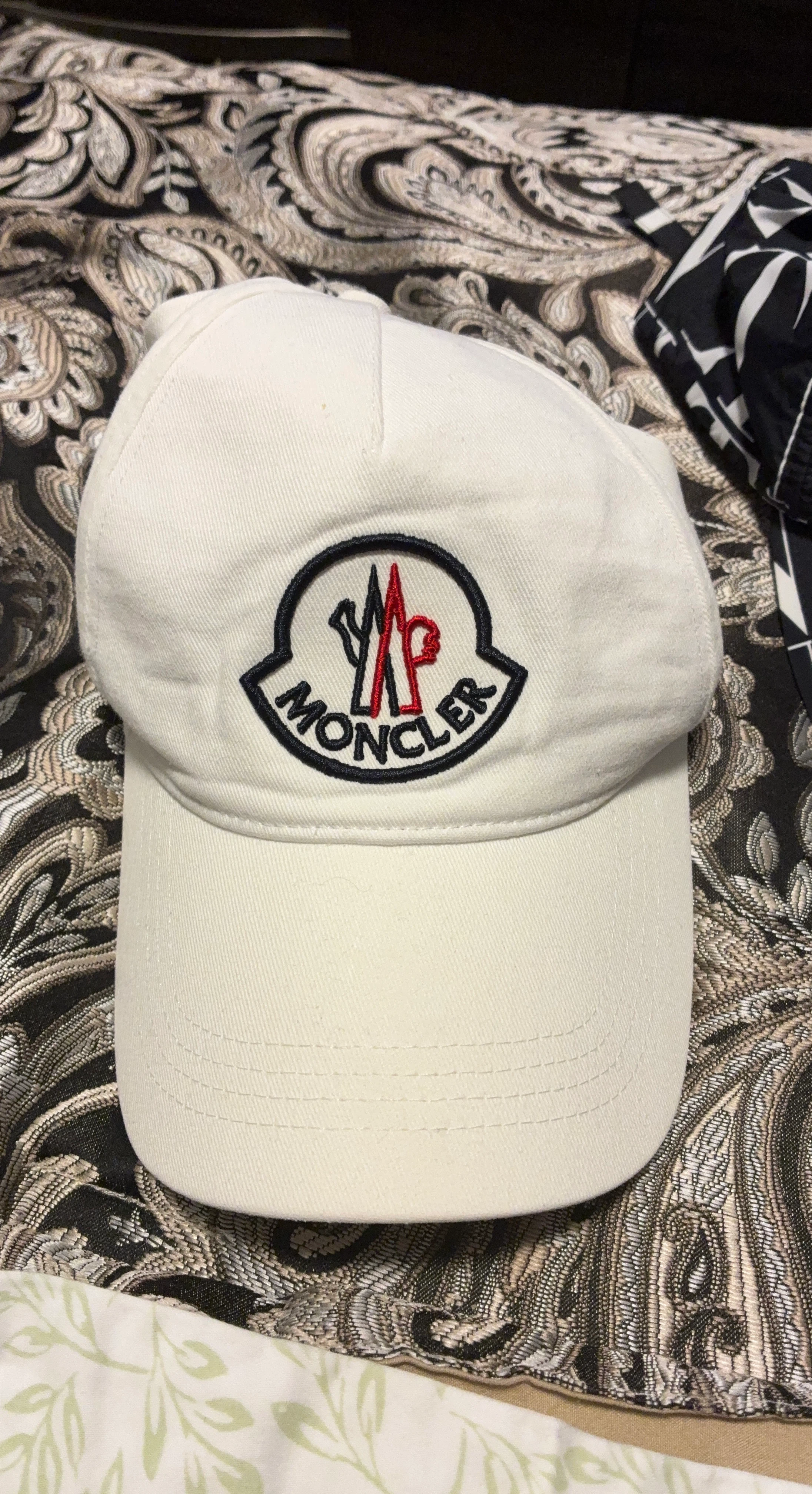 Moncler White Baseball Cap