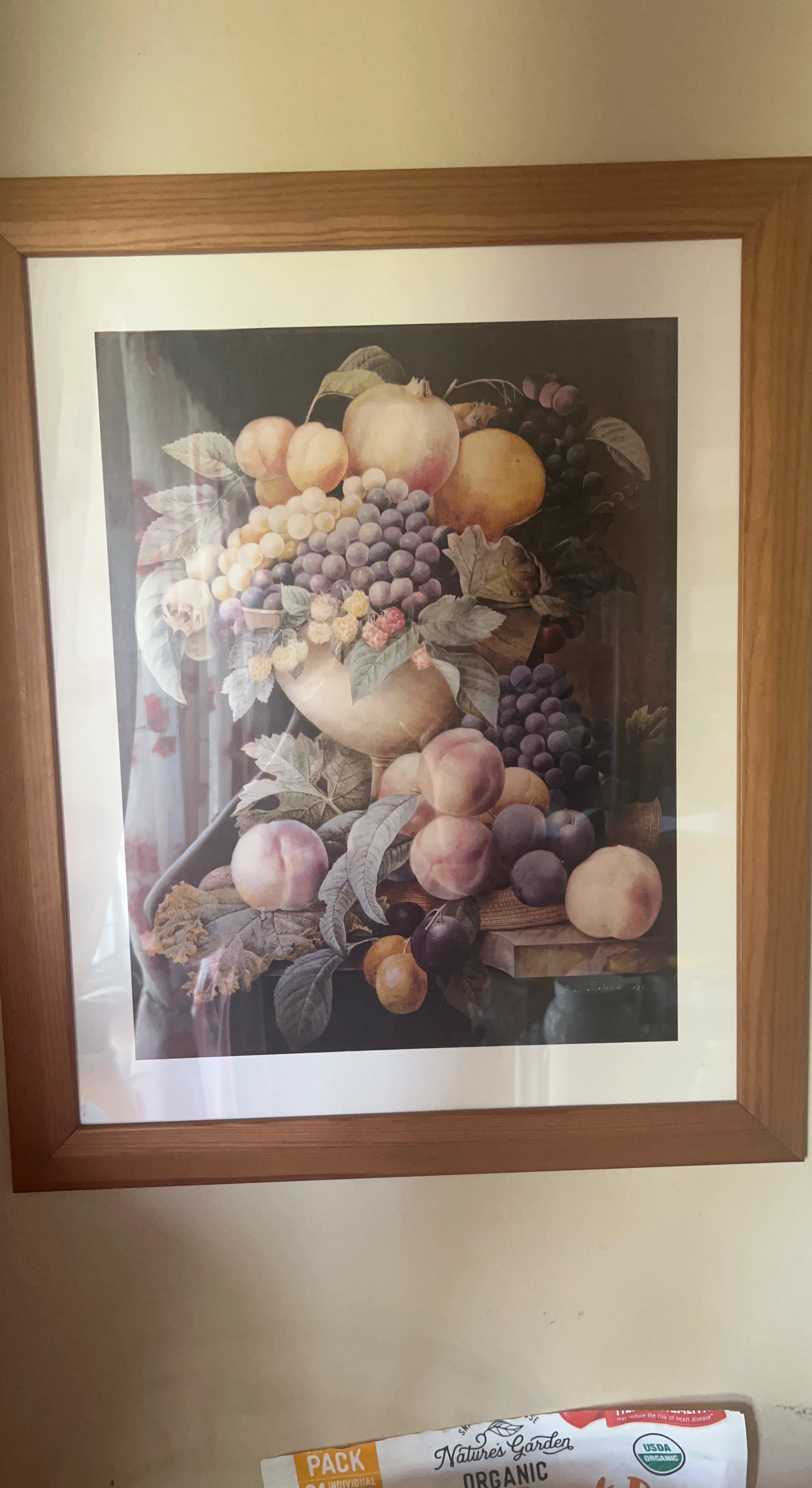 Framed Still Life Fruit Painting