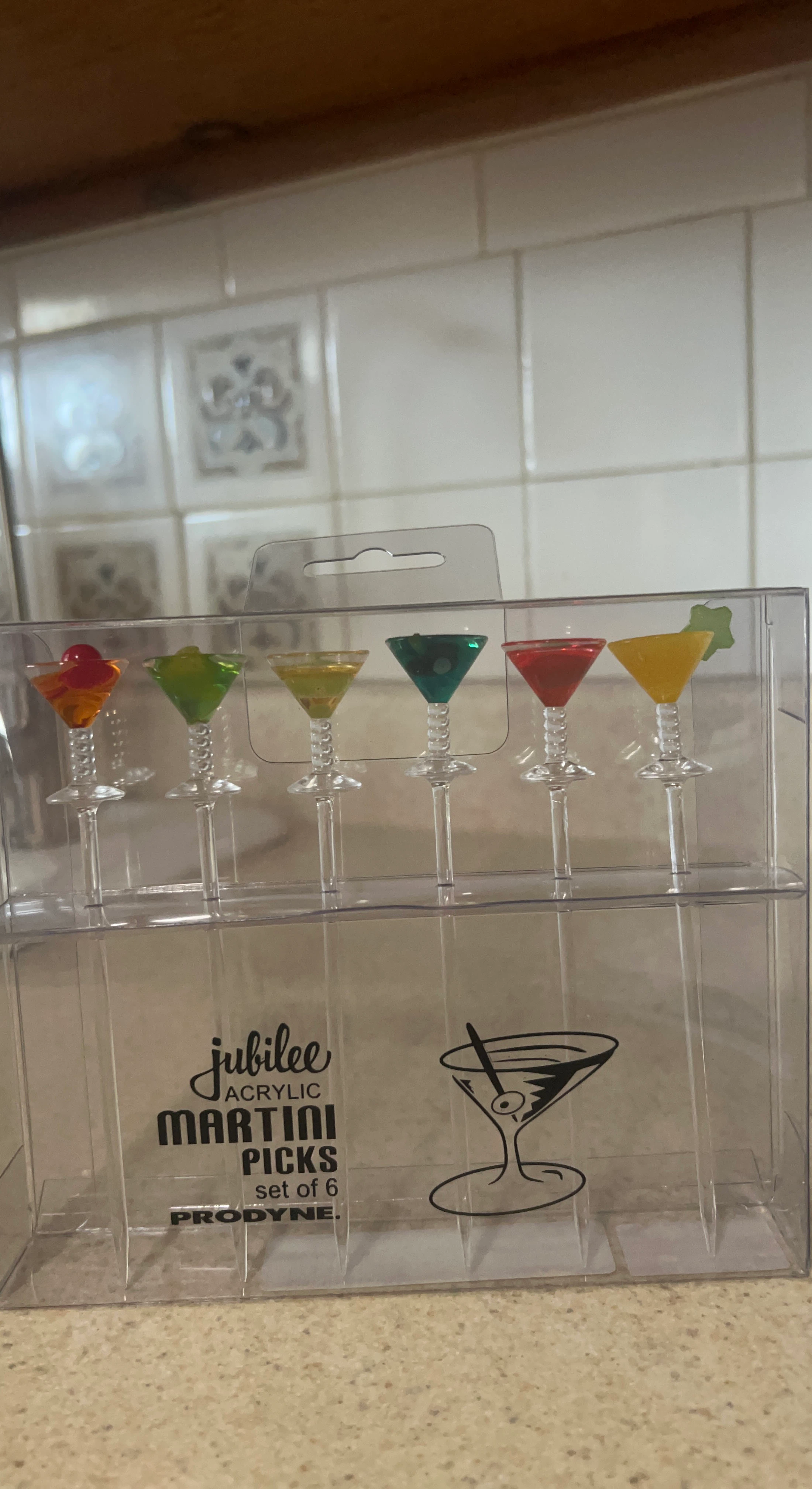 Jubilee Acrylic Martini Picks - Set of 6