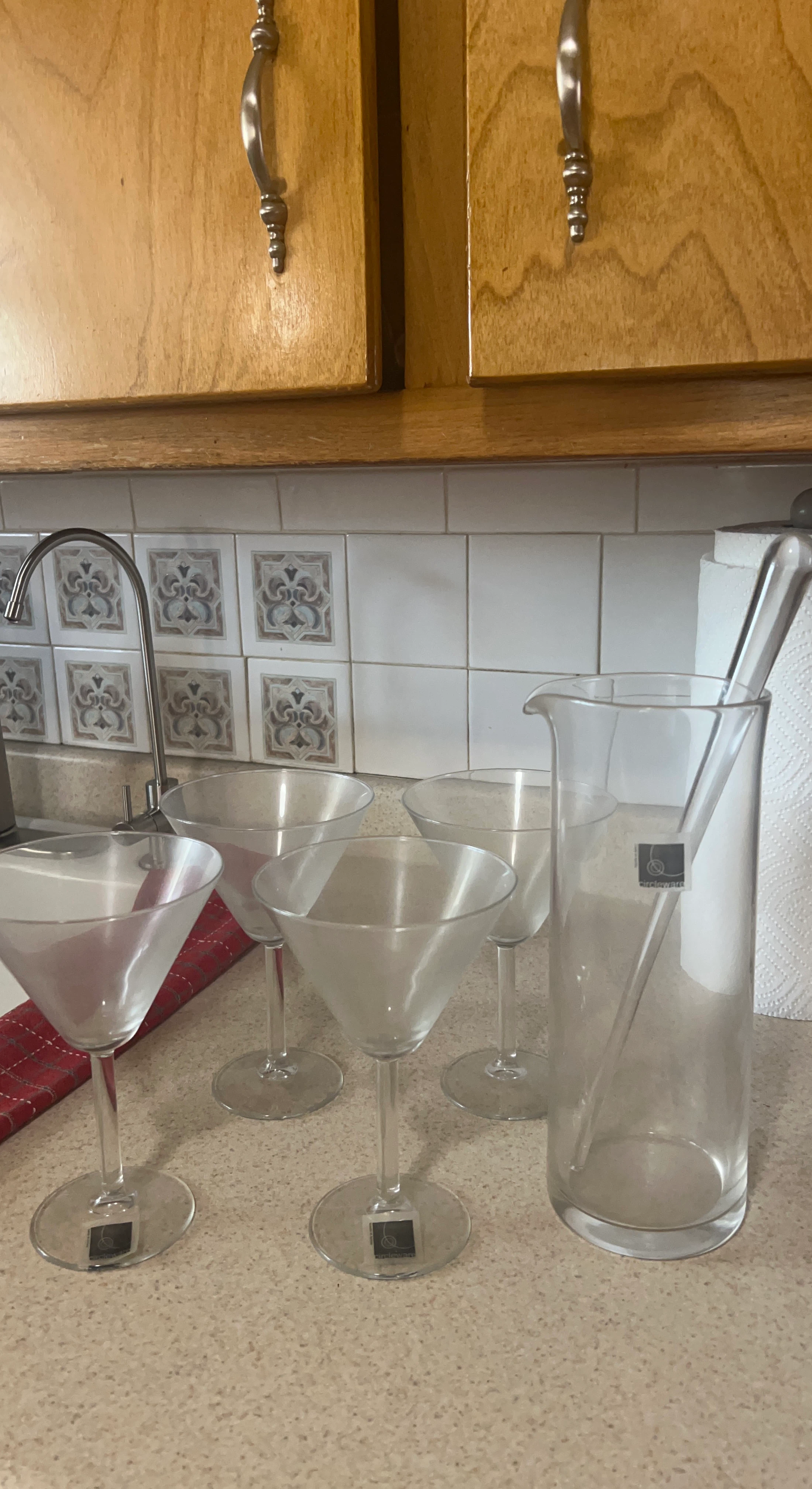 Circleware Martini Glasses & Pitcher Set