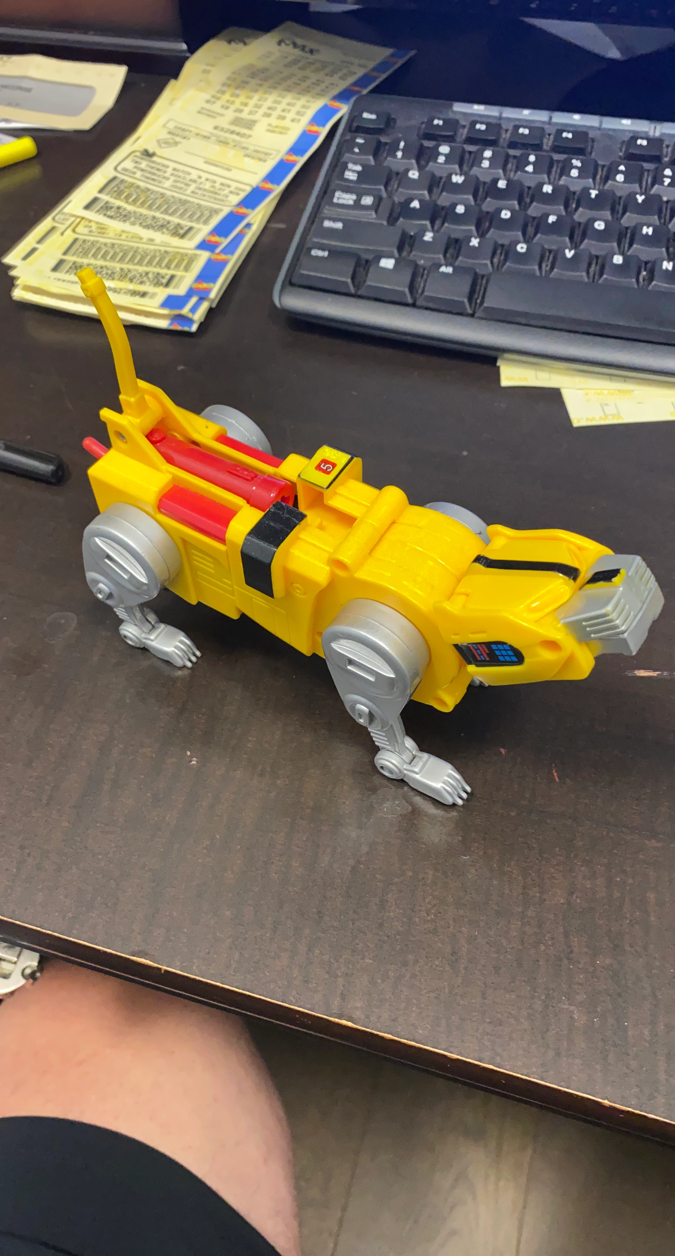 Yellow and Red Toy Animal Robot