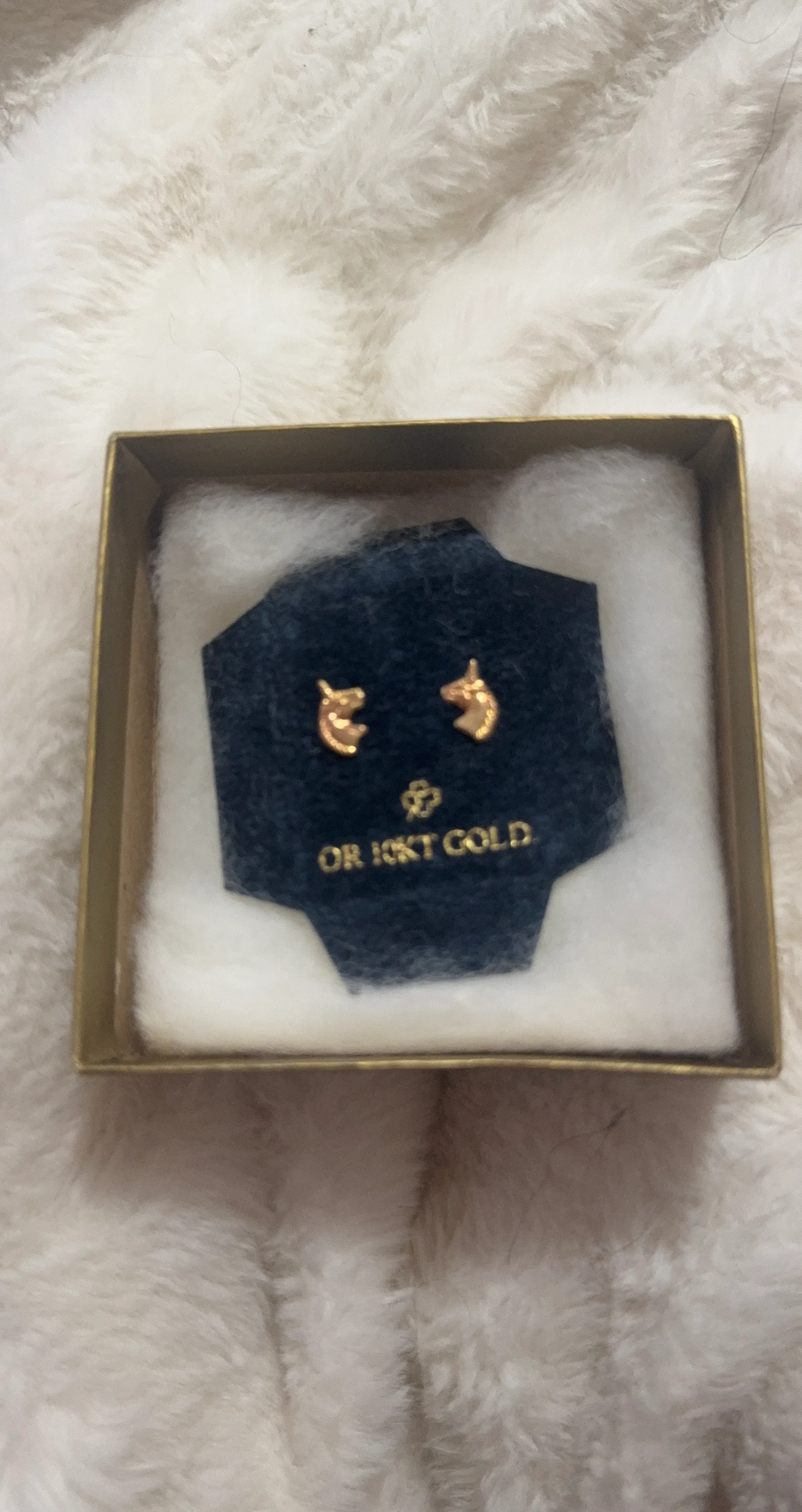 10KT Gold Unicorn Earrings