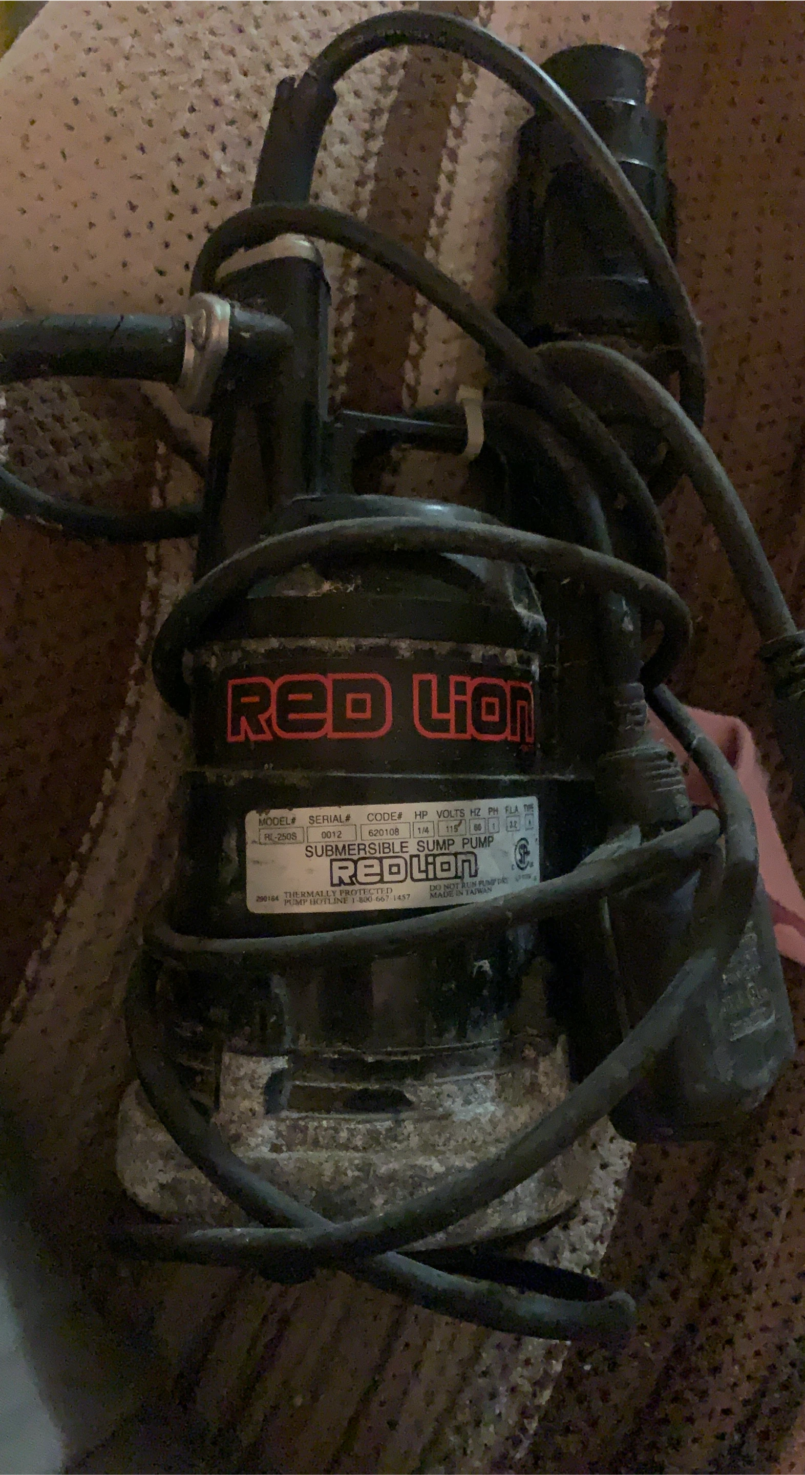 Red Lion 1/4 HP Submersible Sump Pump