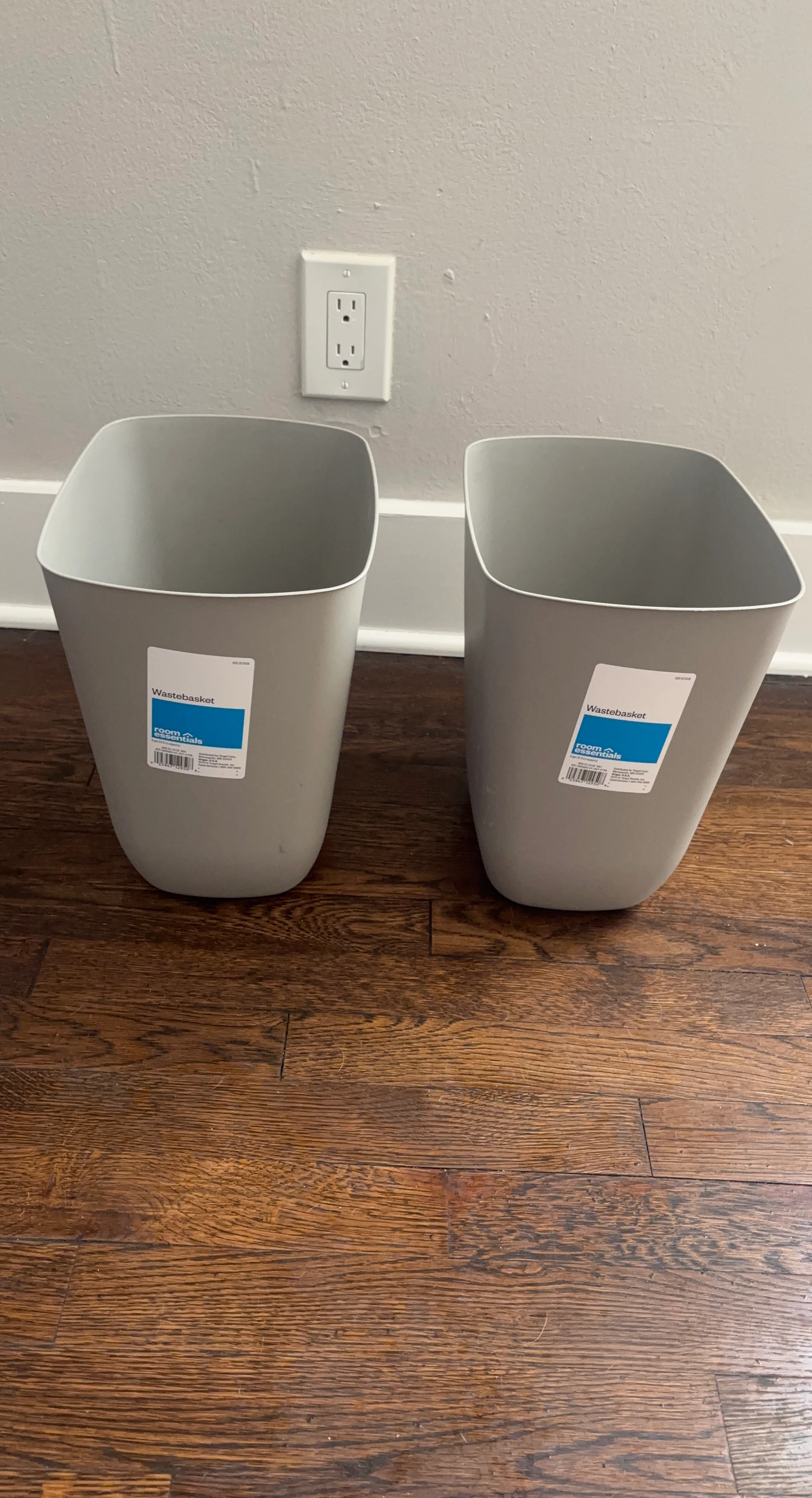 Set Of 2 Room Essentials Wastebasket - Gray