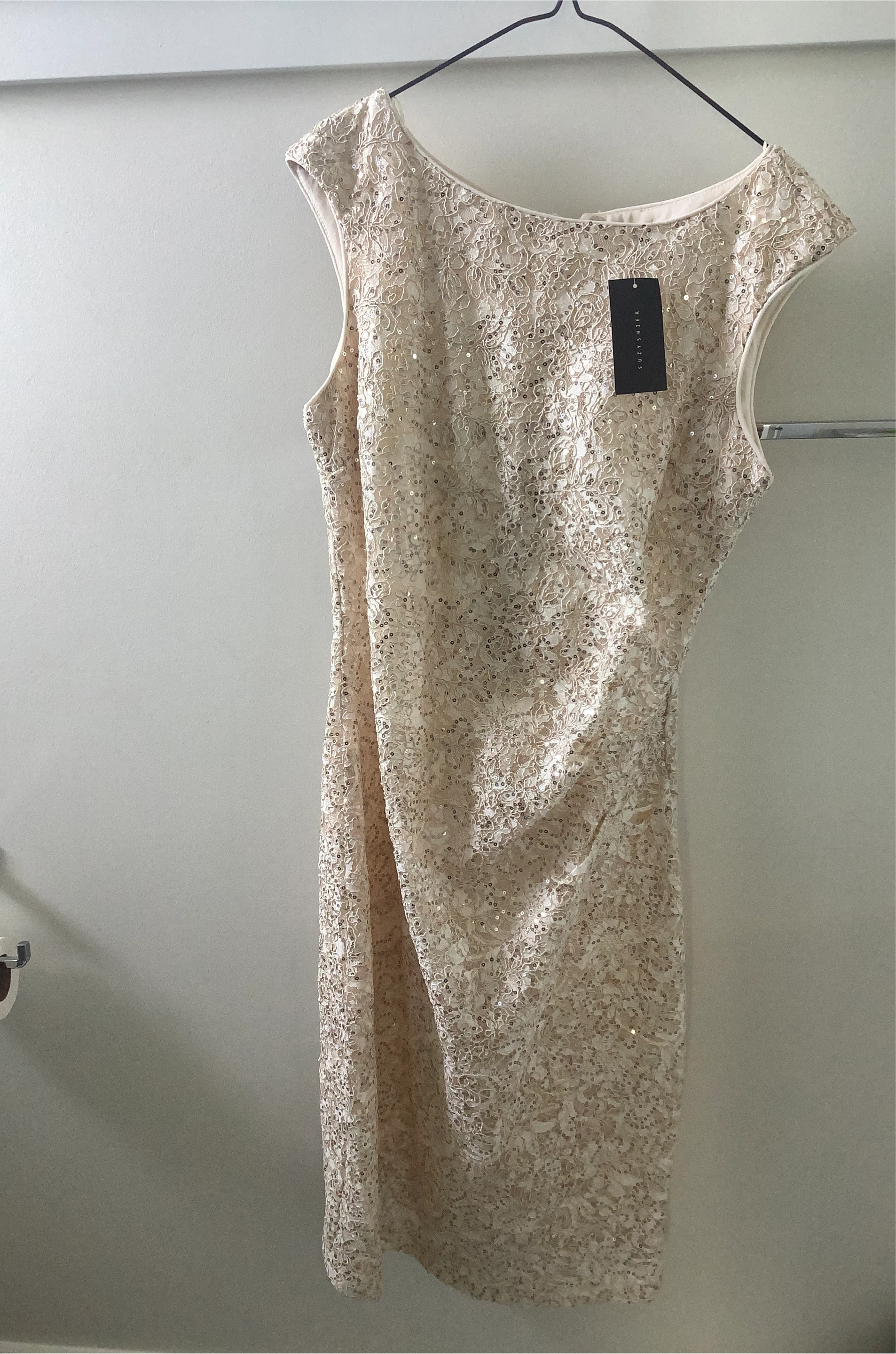 Suzy Shier Sequin Lace Dress