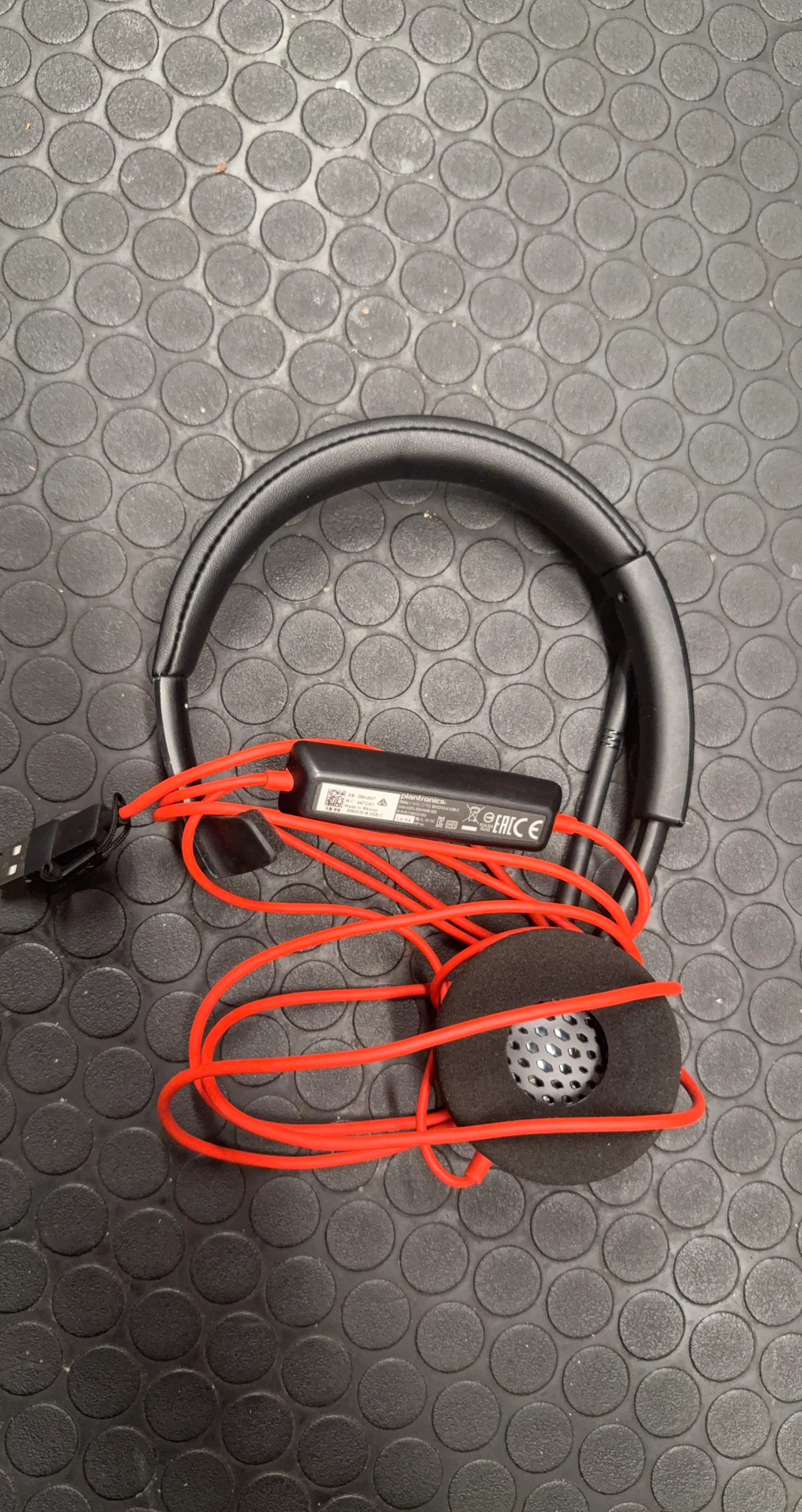 Plantronics Wired Headset with Red Cable