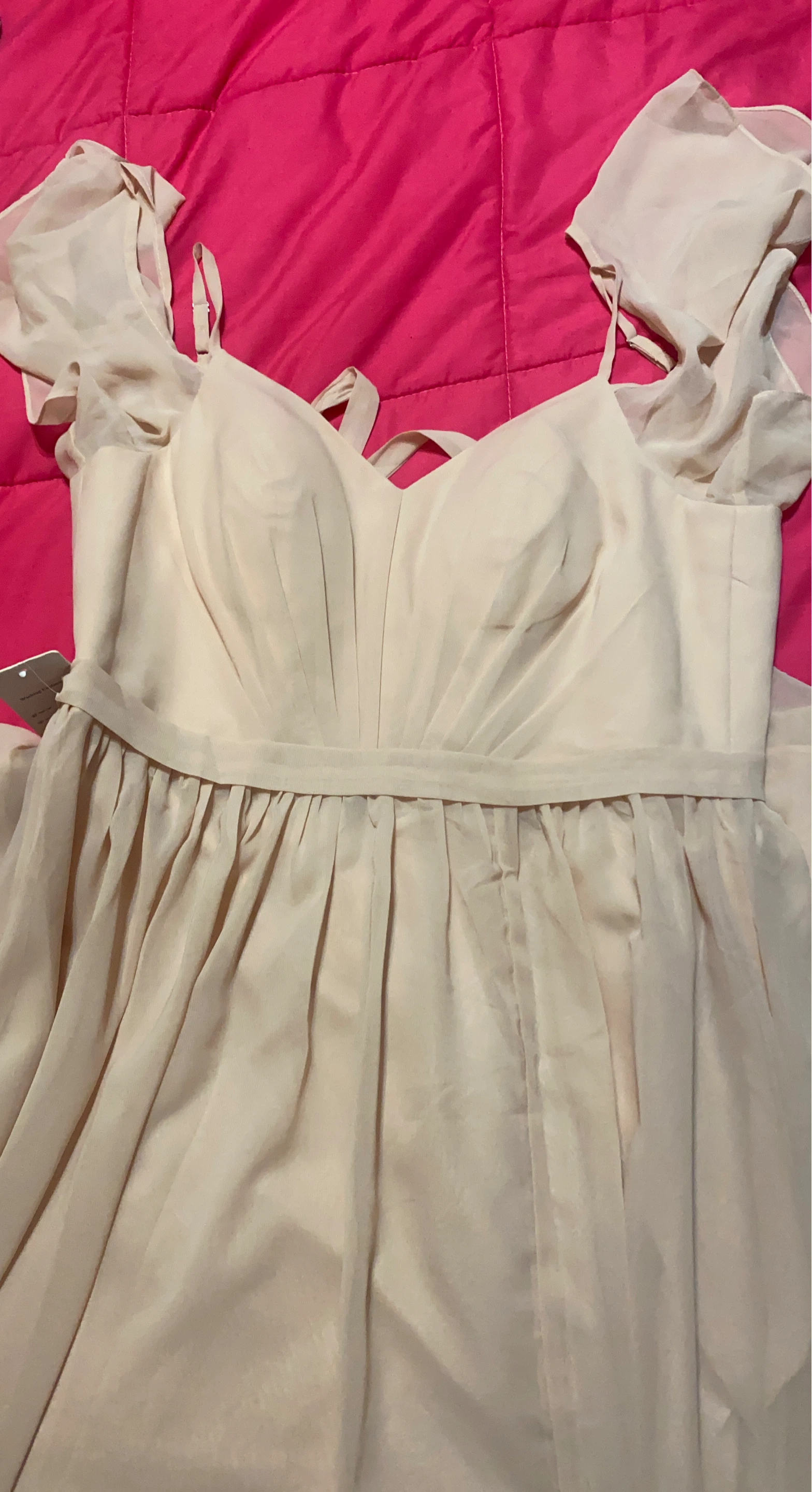 Cream Chiffon Dress