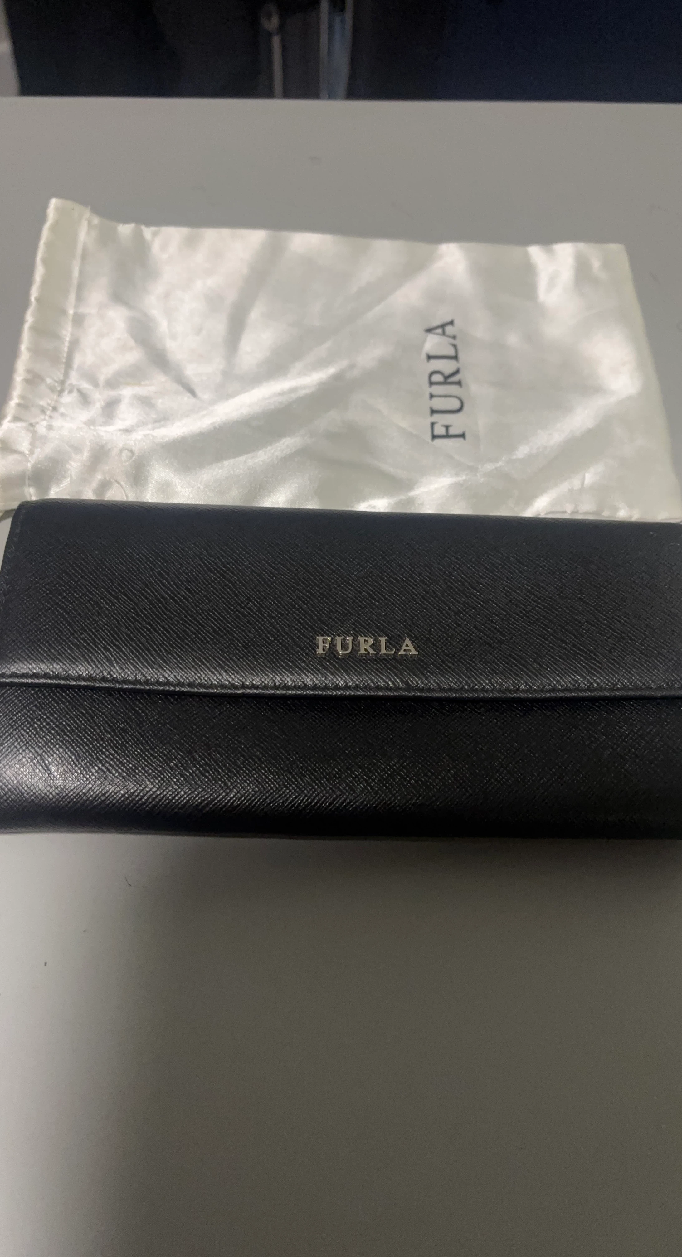 Furla Black Leather Wallet with Dust Bag- New