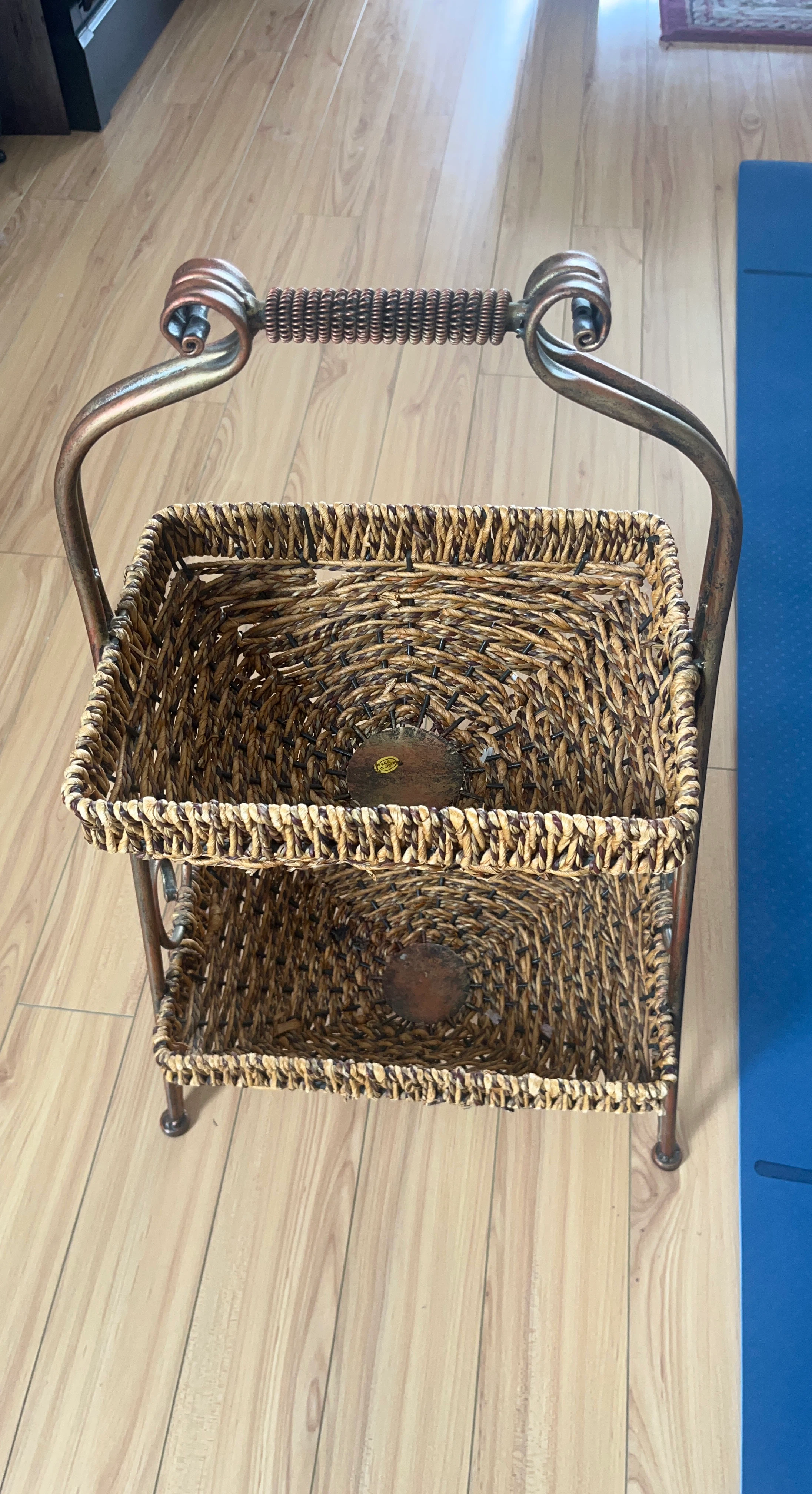 2-Tier Woven Basket Stand