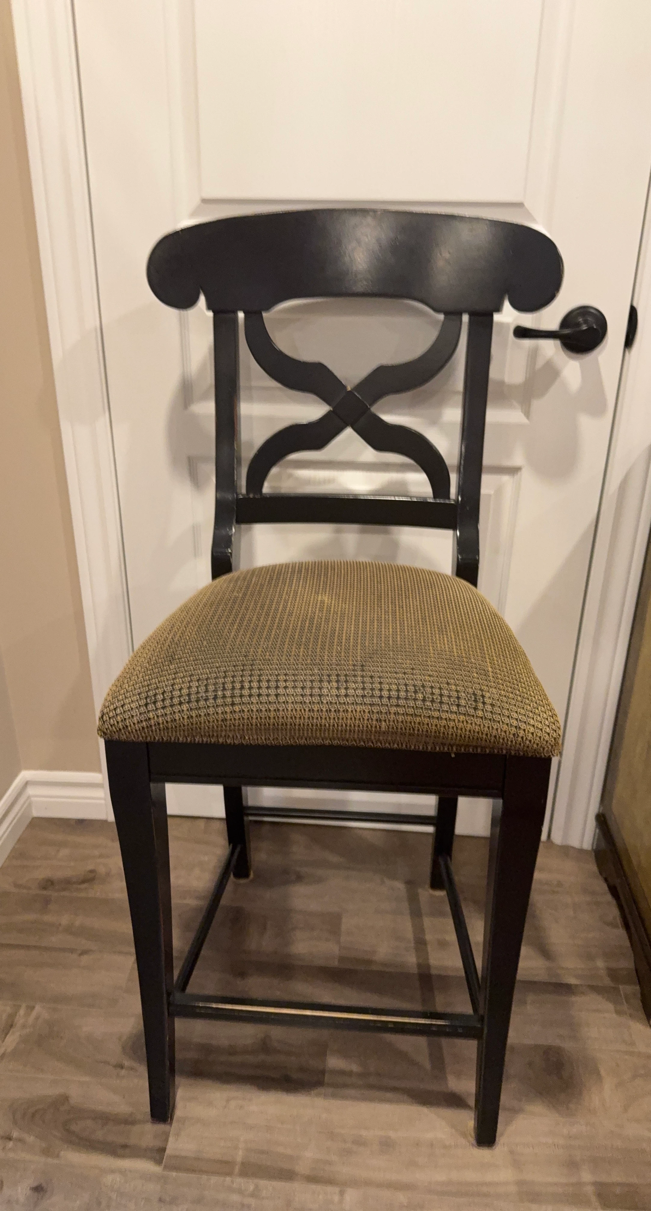 Black Upholstered Bar Stool