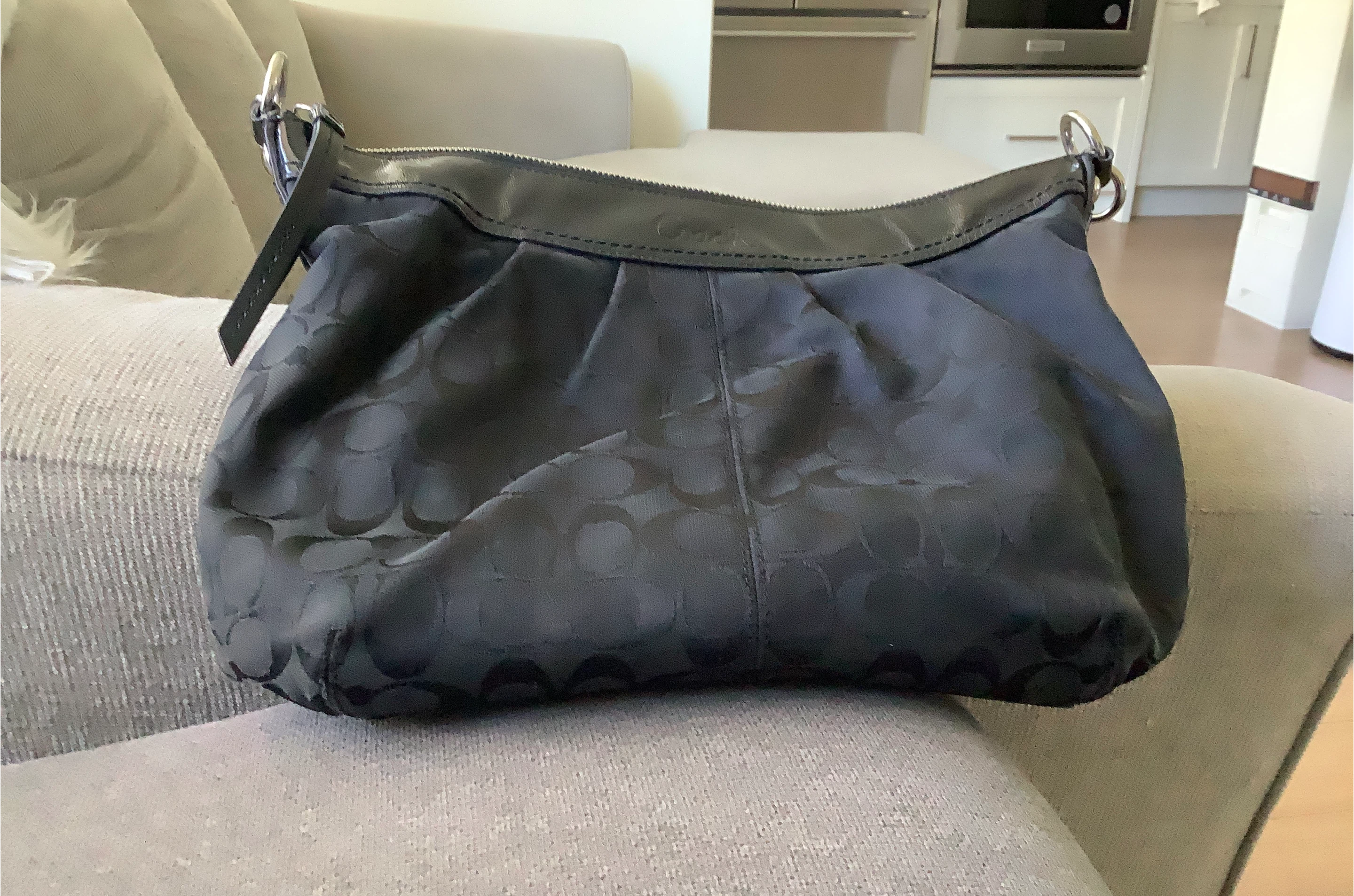 Coach Black Signature Hobo Handbag