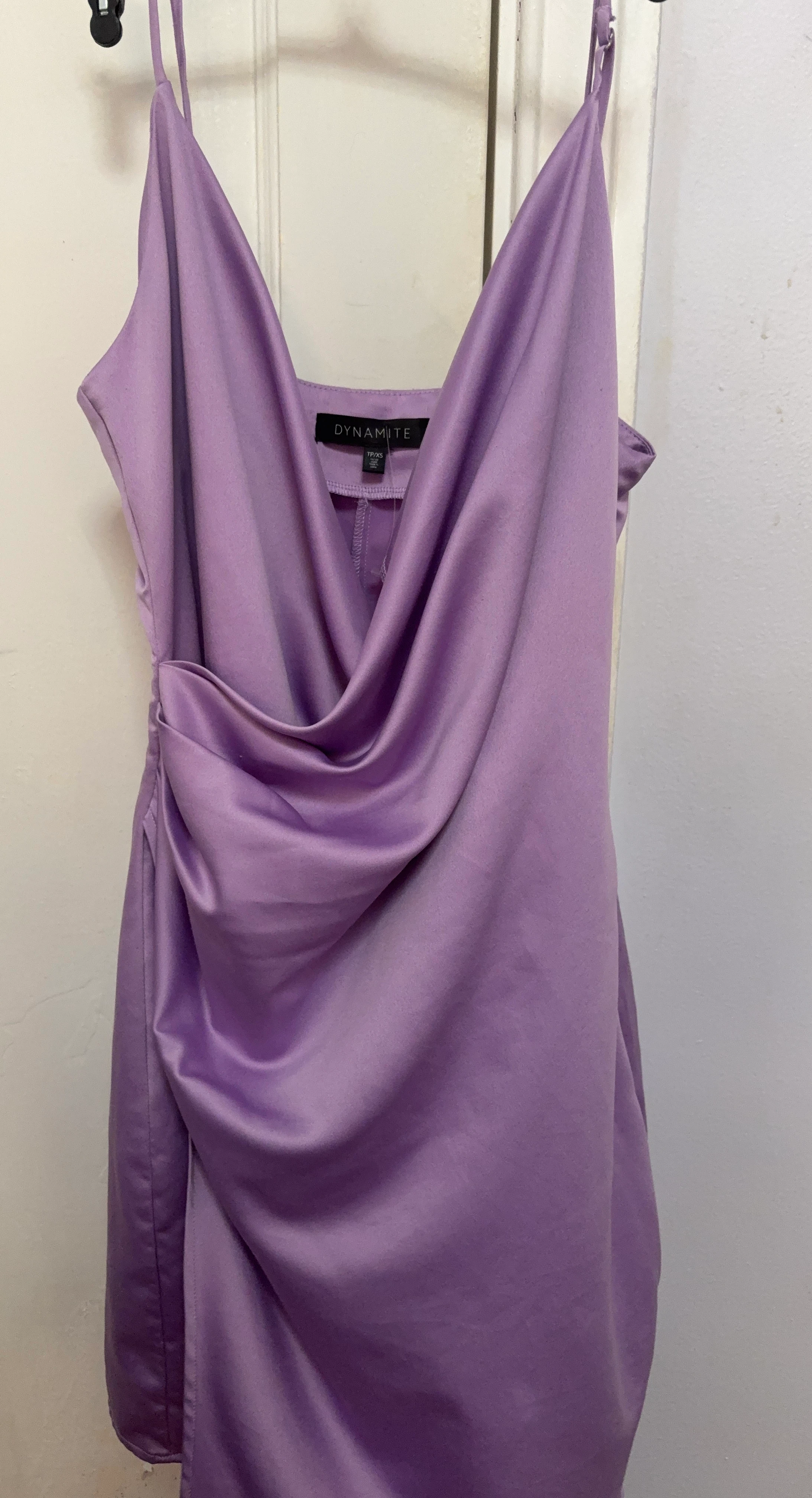 Dynamite Lilac Satin Cowl Neck Dress