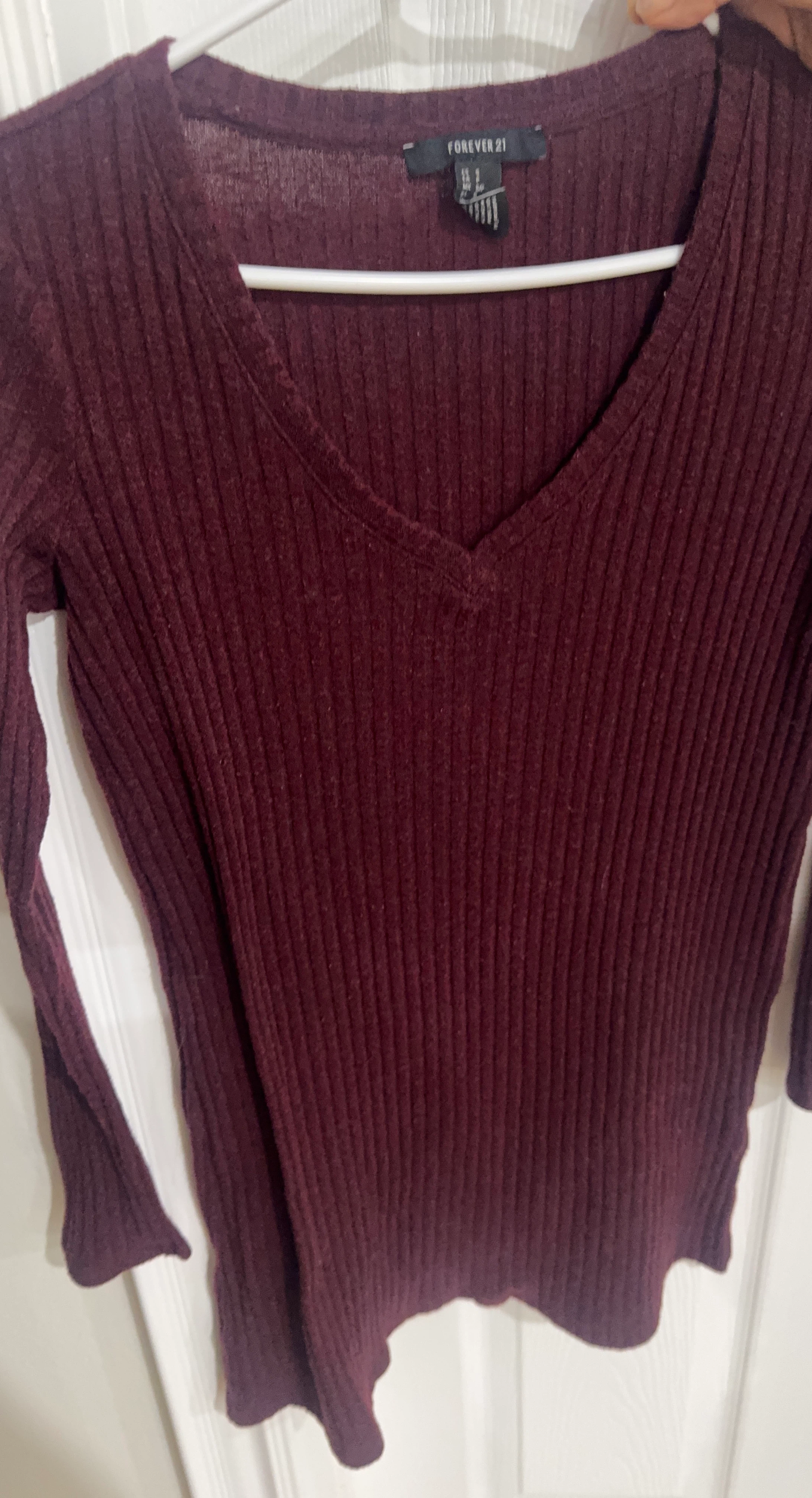 Forever 21 Ribbed V-Neck Top