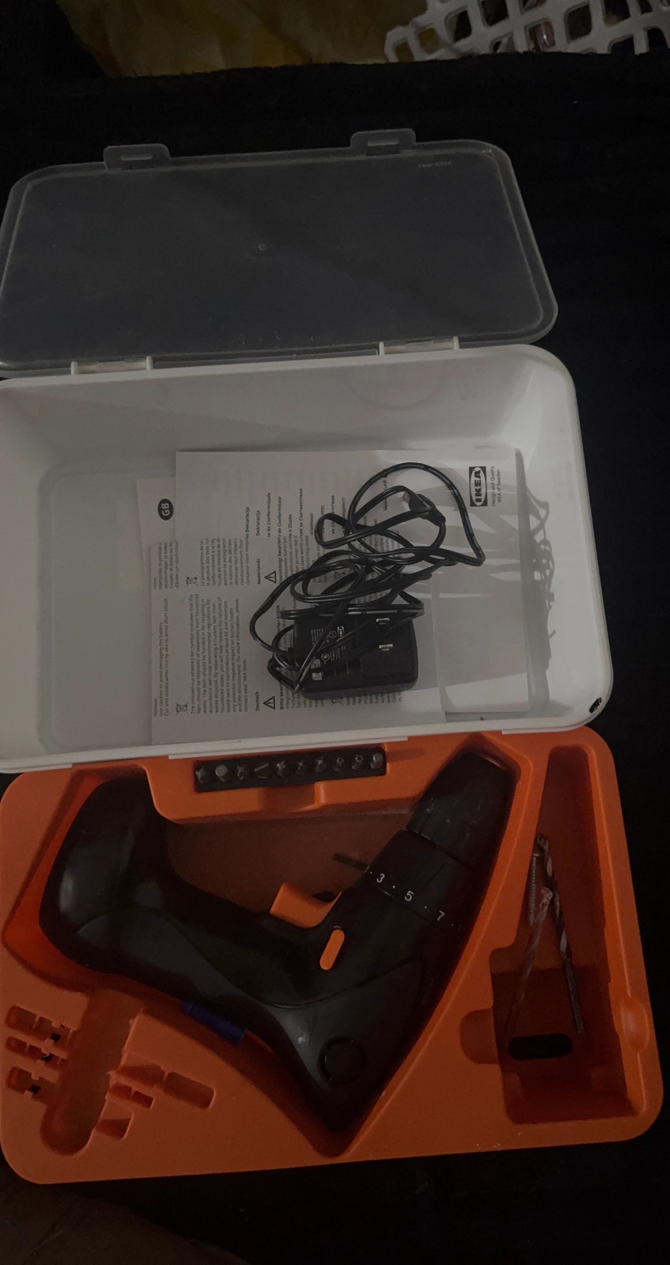 IKEA Cordless Drill with Case and Charger
