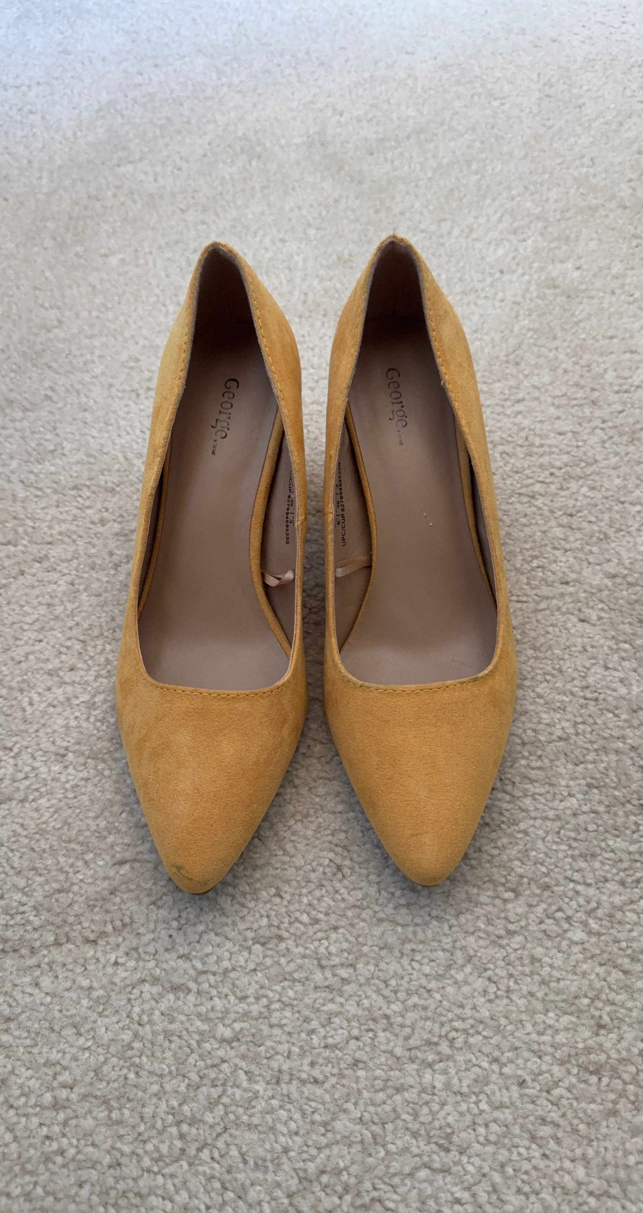 George Women's Yellow Suede Heels Size 6