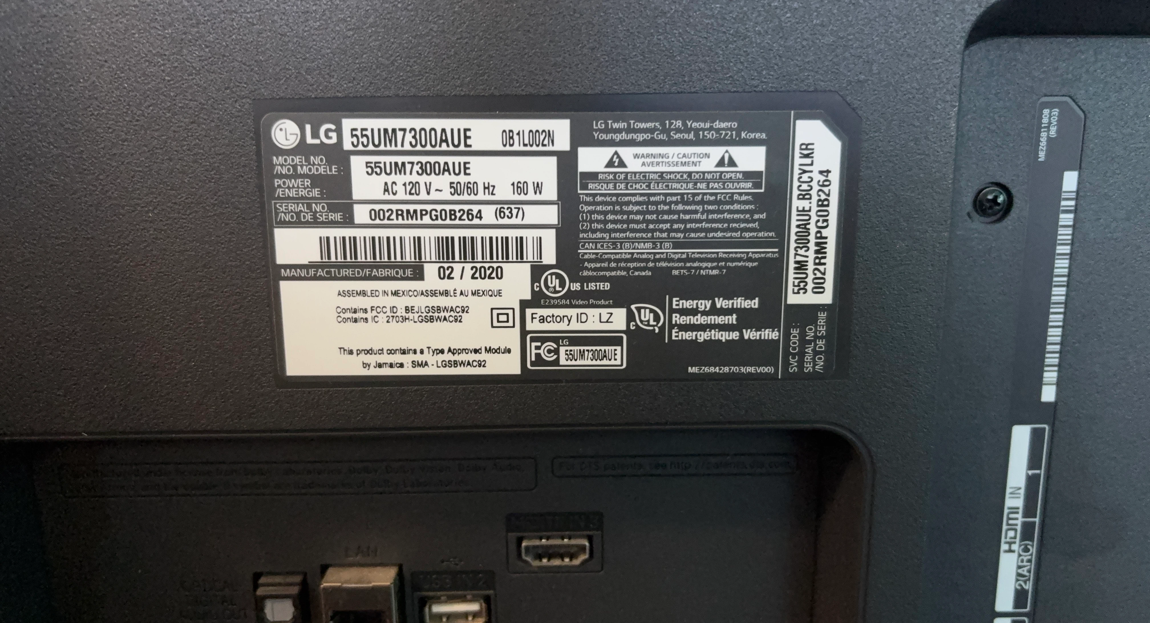 LG 55UM7300AUE 55-inch Smart TV