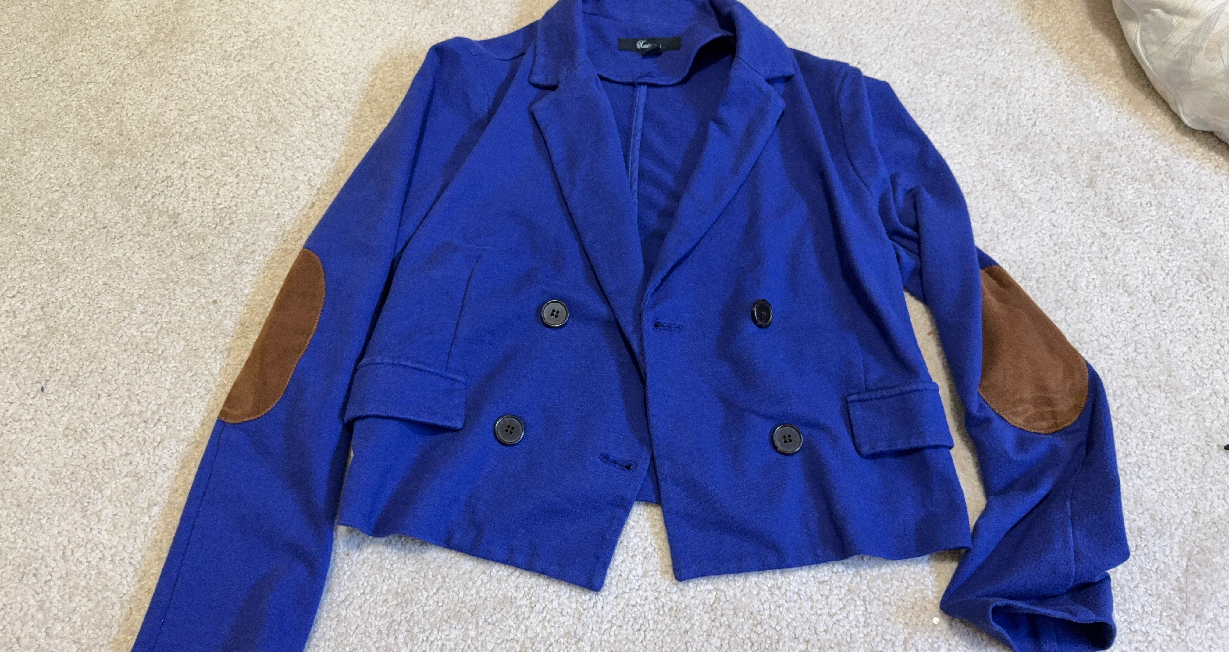 Blue Blazer with Suede Elbow Patches