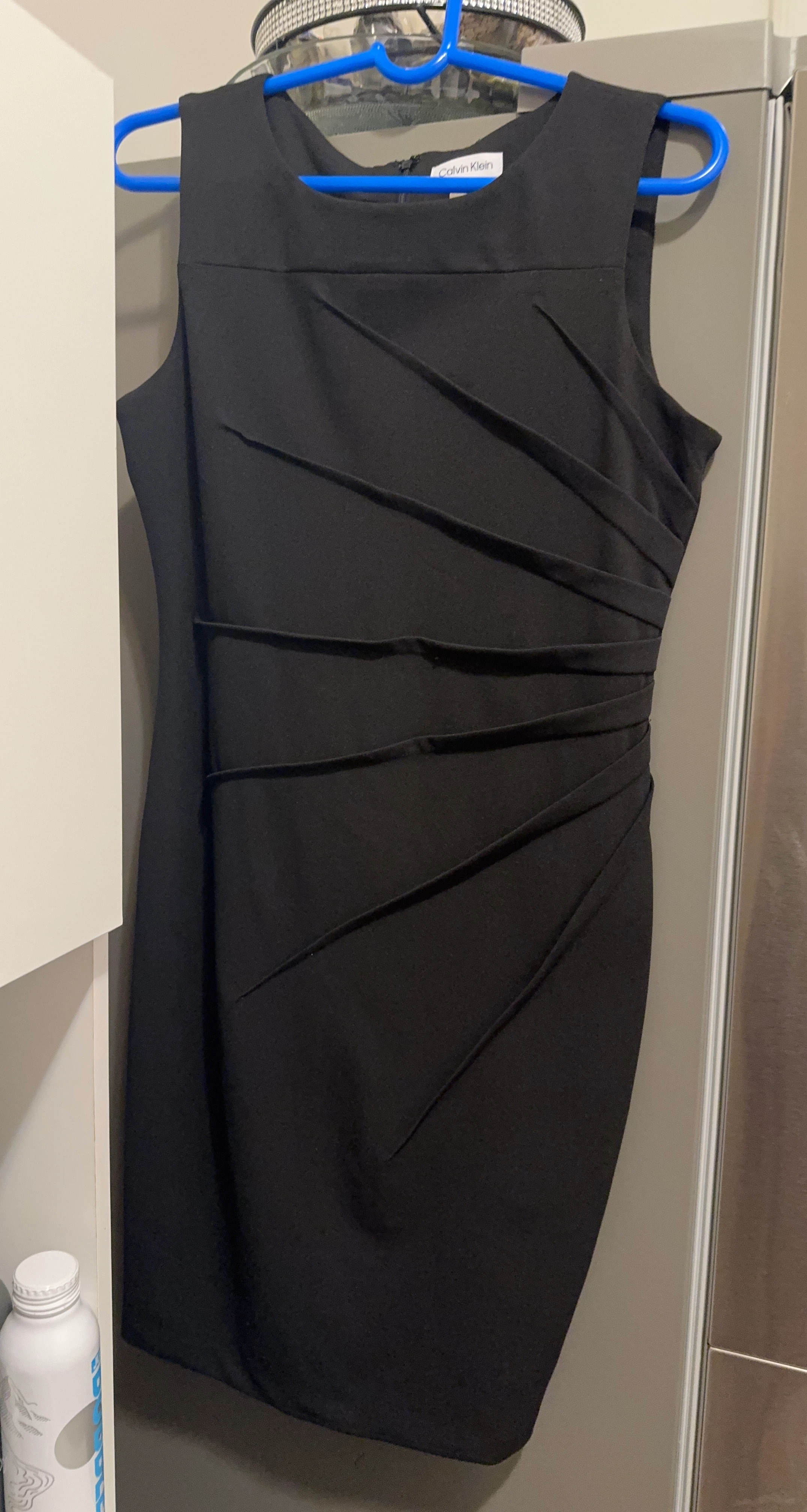 Calvin Klein Black Ruched Sheath Dress