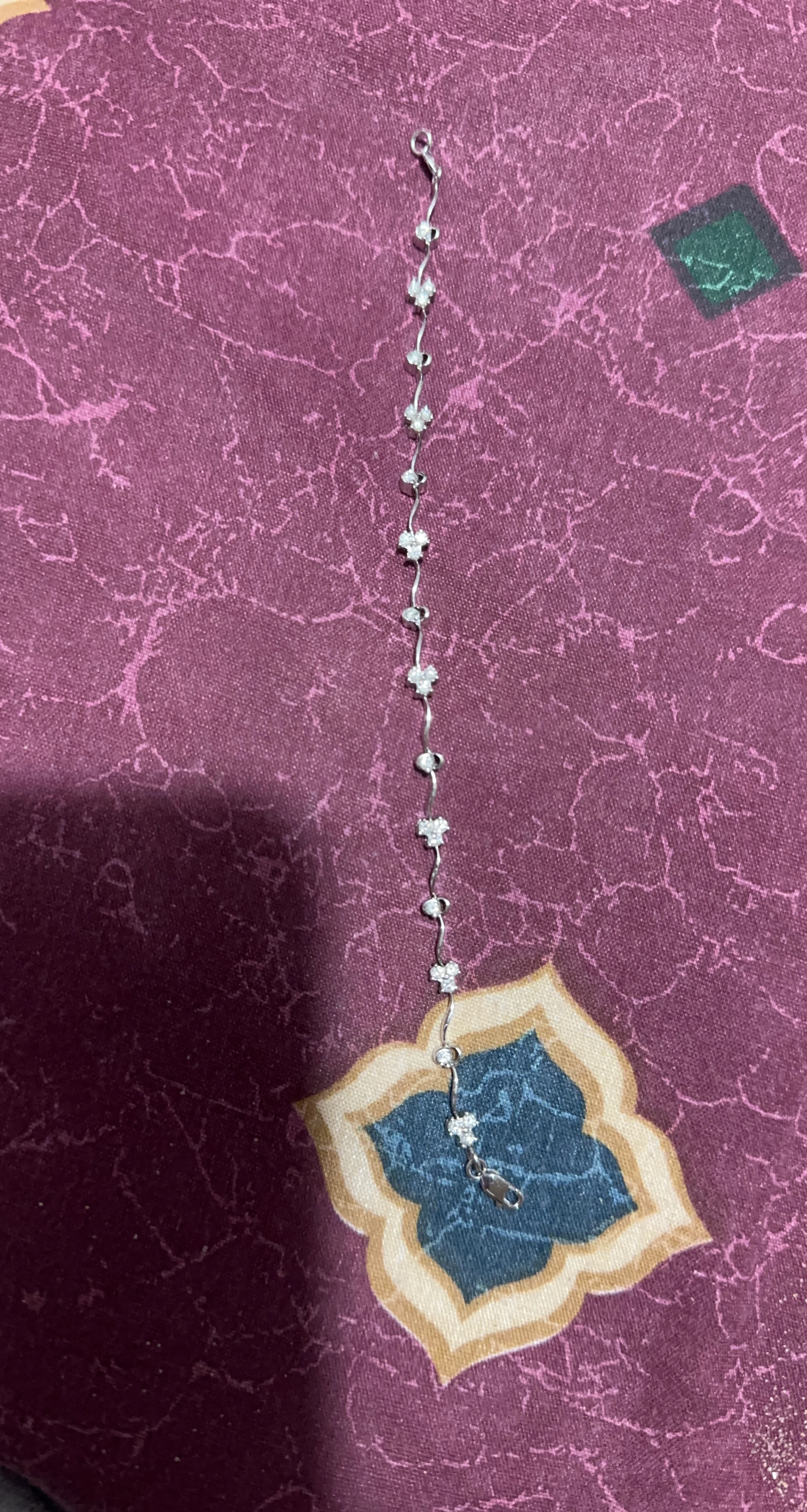 Silver-tone Bracelet with Flower Charms