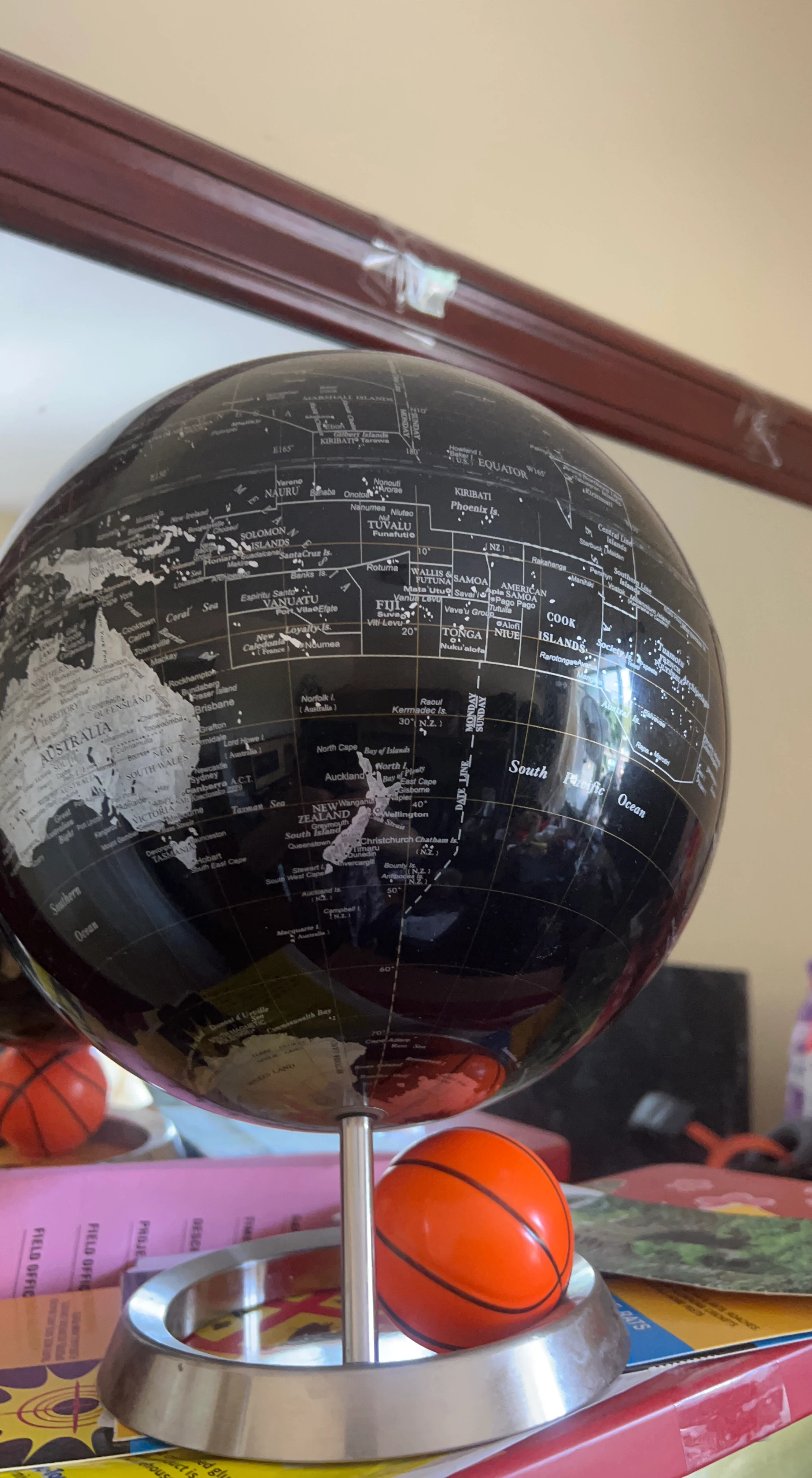 Black Desktop Globe with Metal Stand