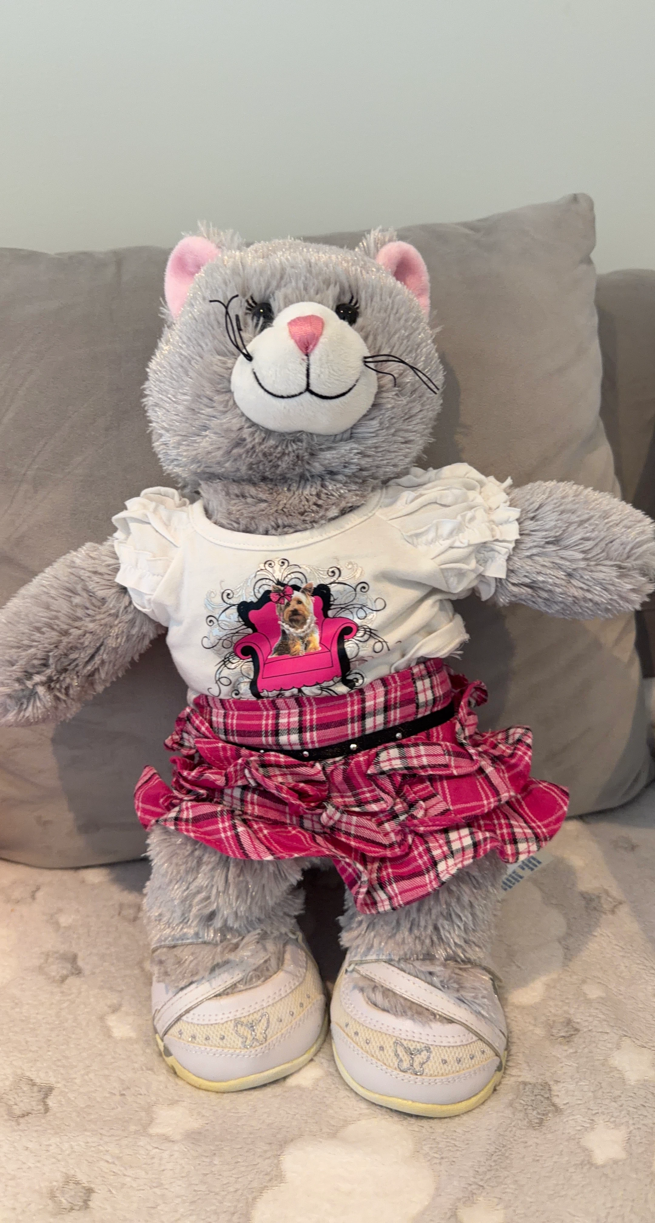 Build-A-Bear Grey Cat Stuffed Animal