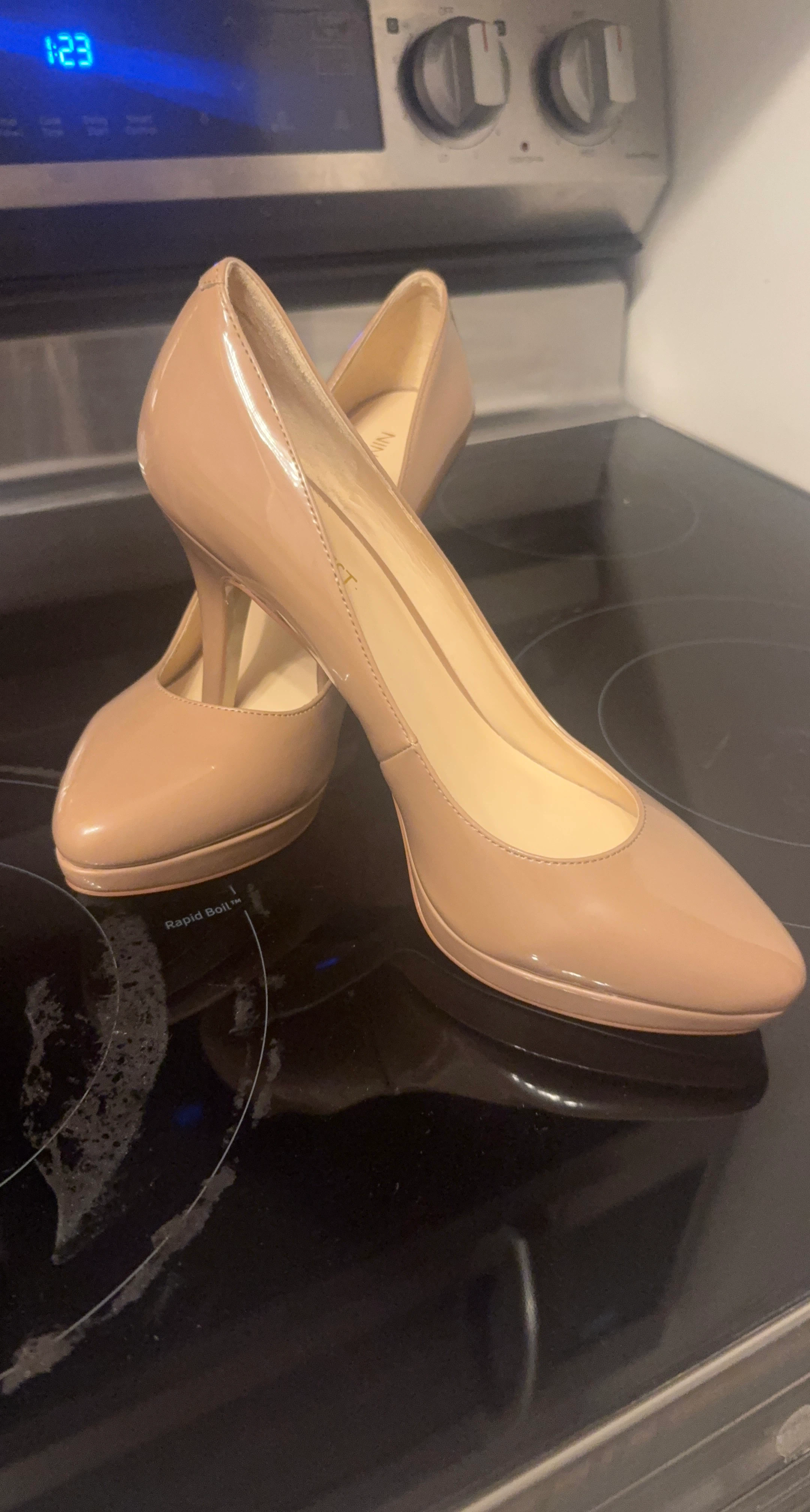 Nine West Nude Patent Leather Heels