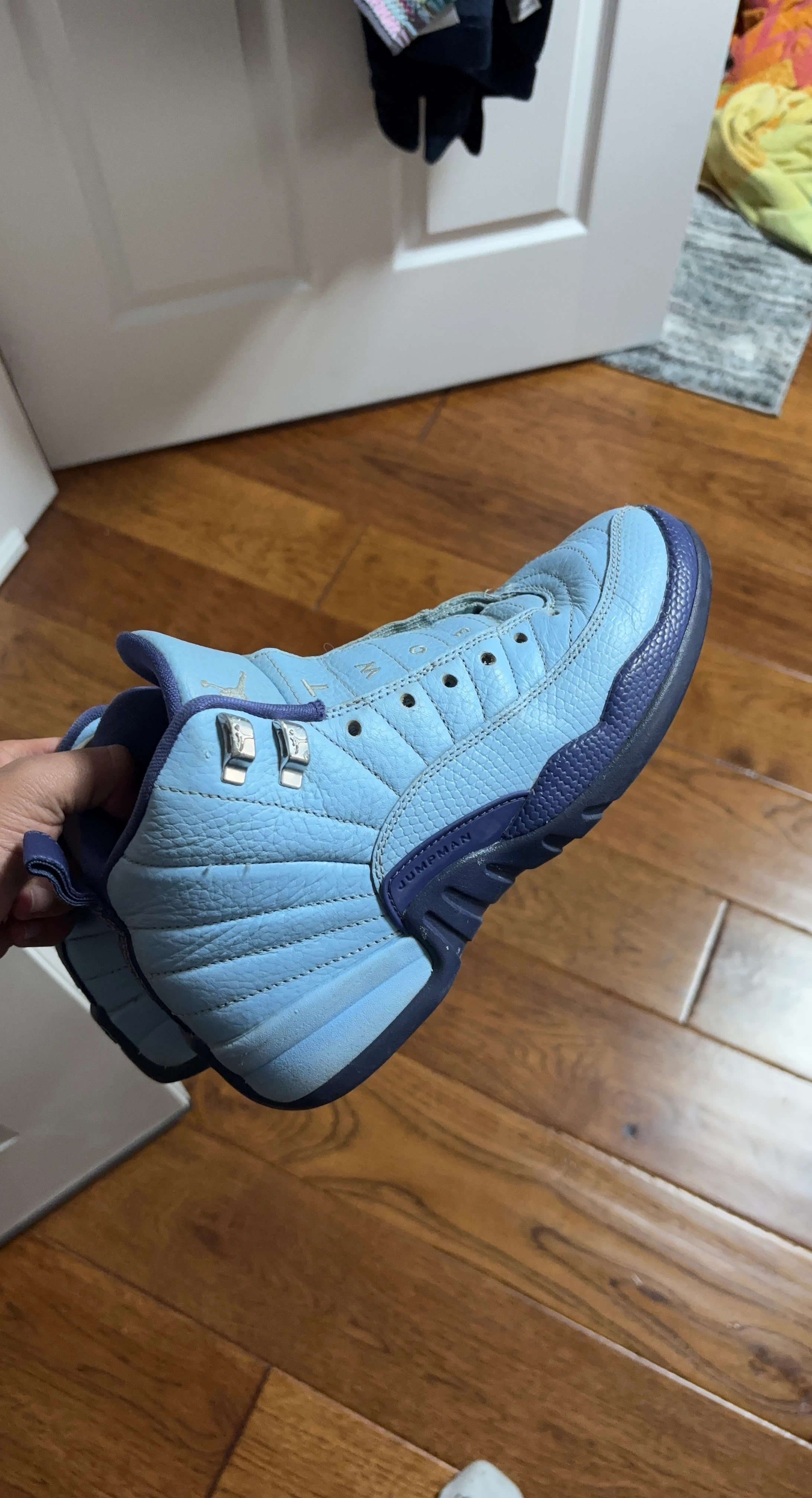 Light Blue Air Jordan 12 "Jumpman" Sneakers
