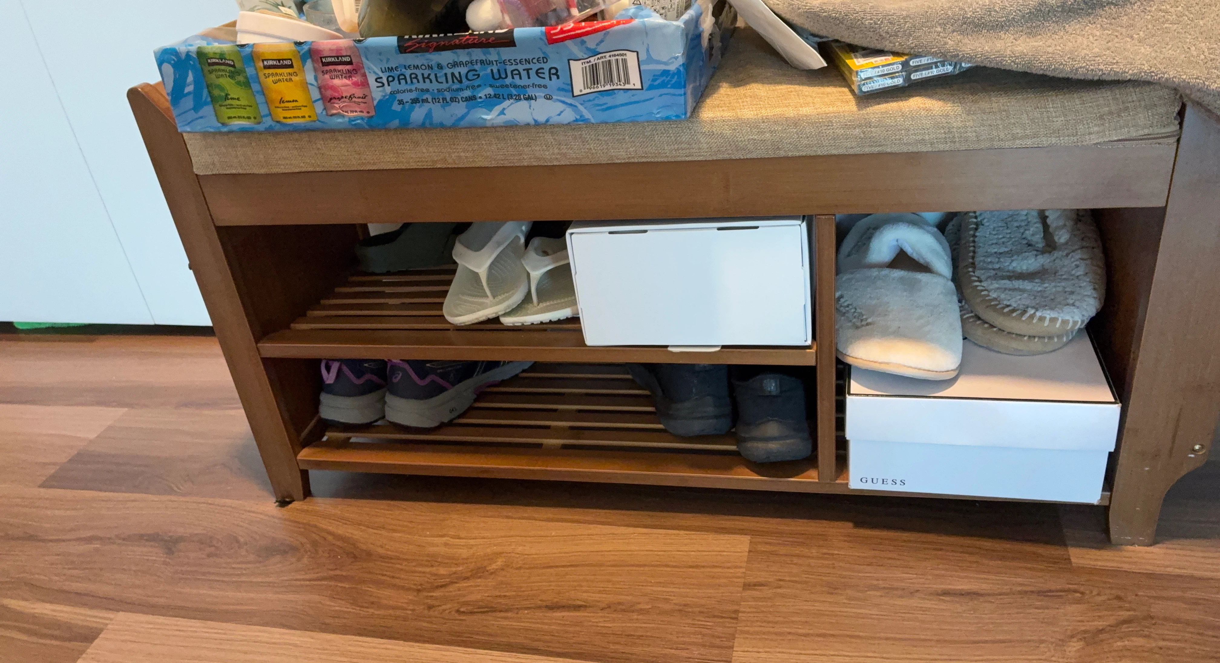 Bamboo Shoe Bench with Storage