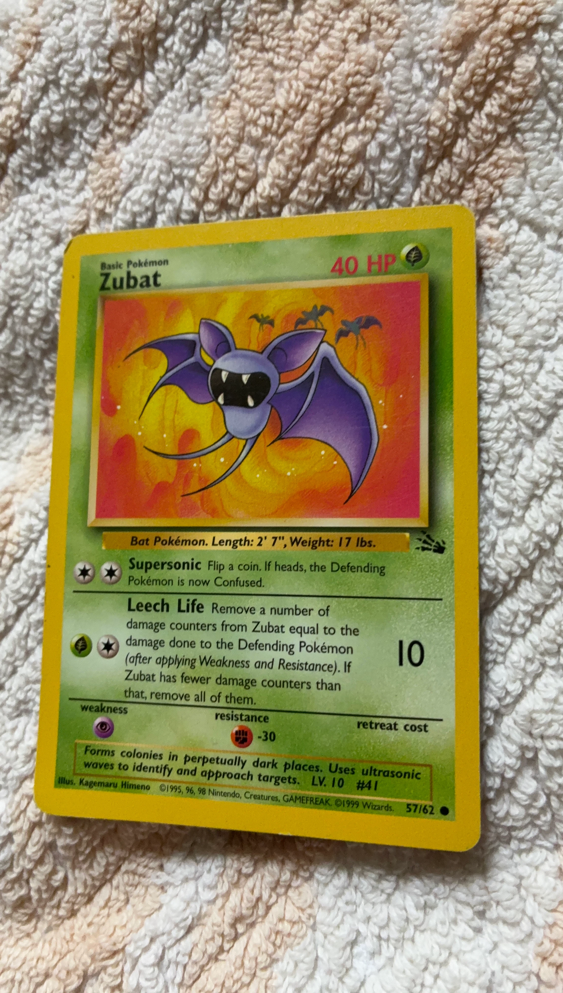 Pokémon Zubat Trading Card 57/62