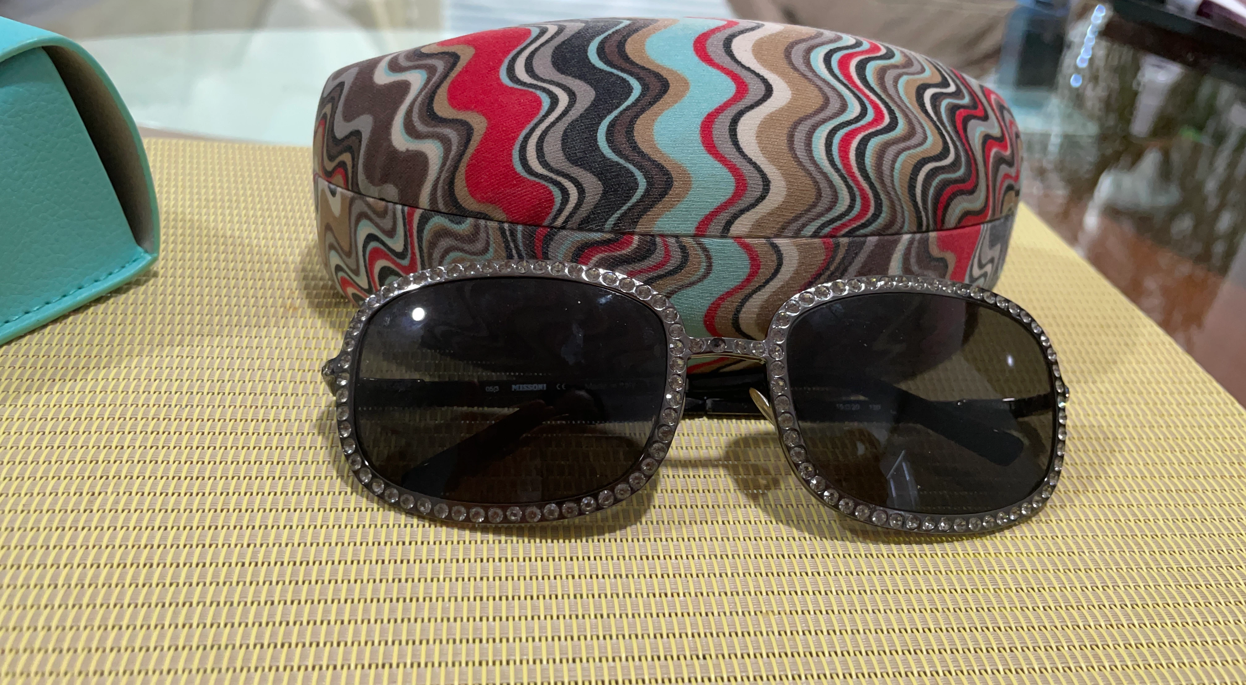Missoni Sunglasses with Rhinestones and Case