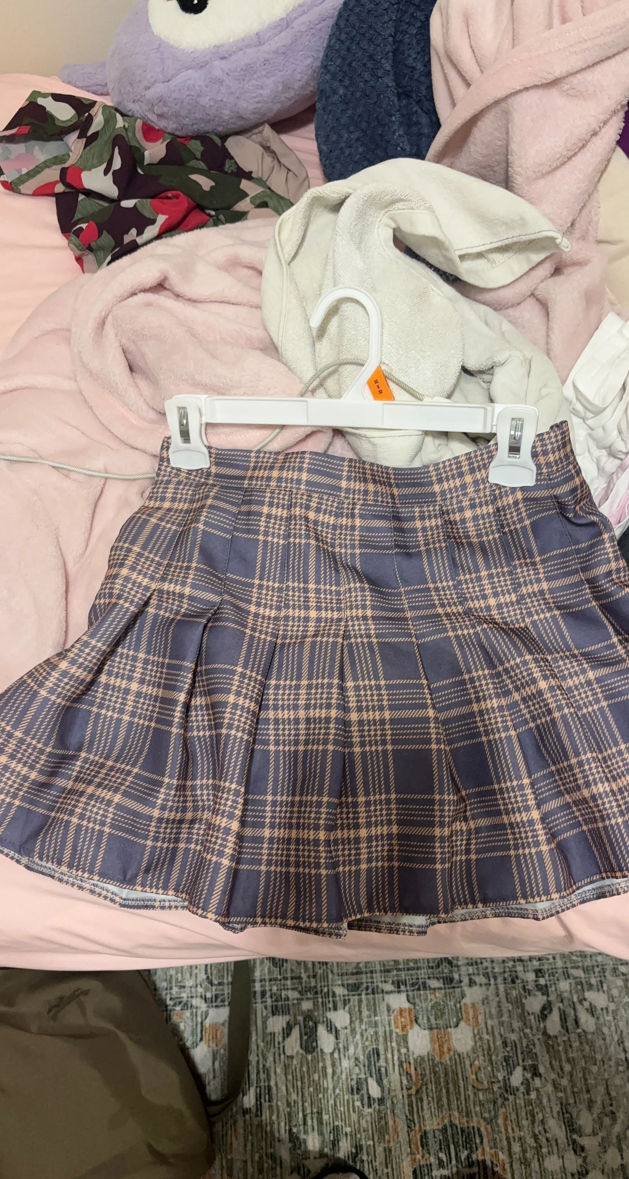 Plaid Pleated Mini Skirt