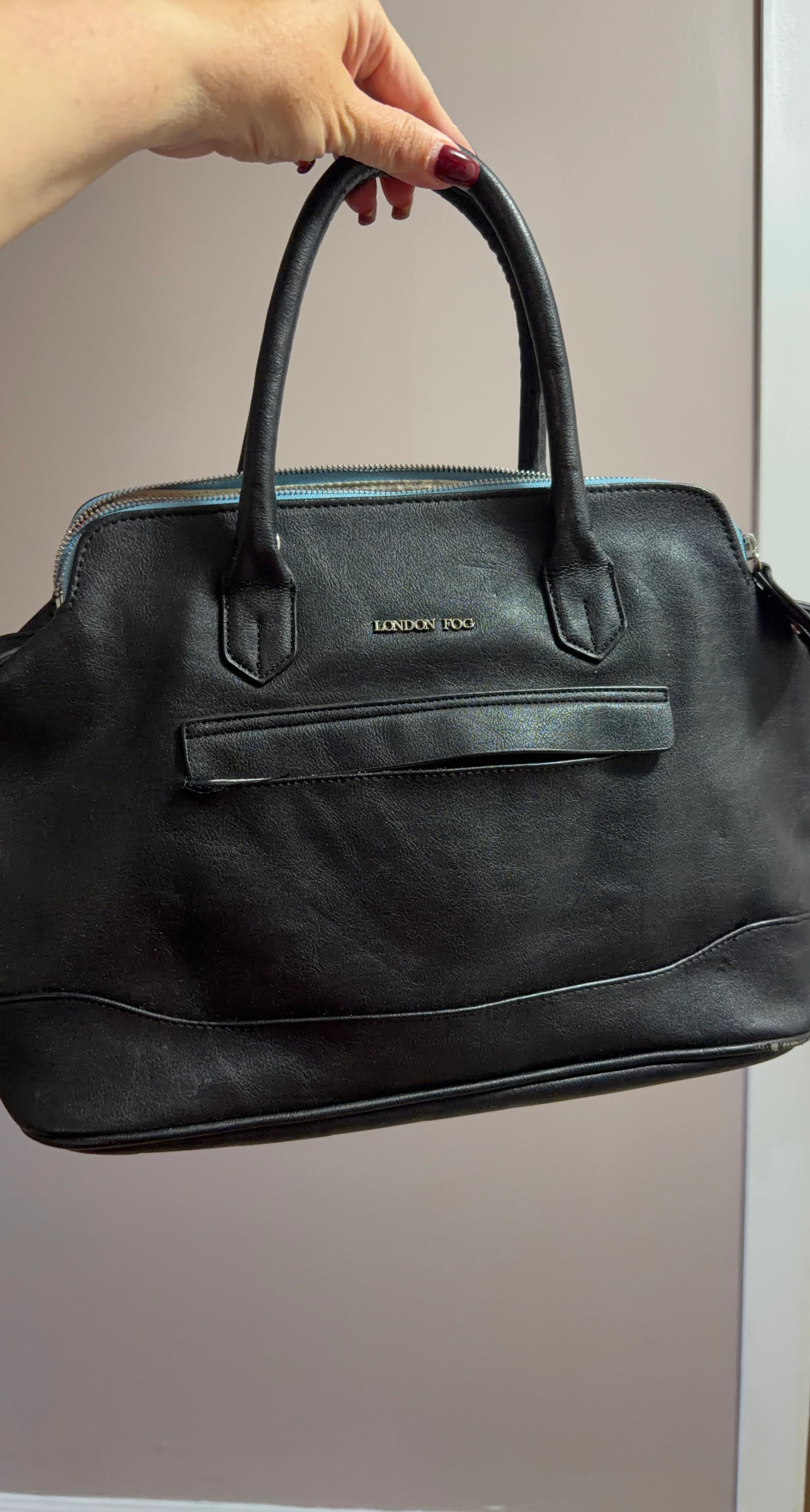 Black London Fog Satchel Handbag