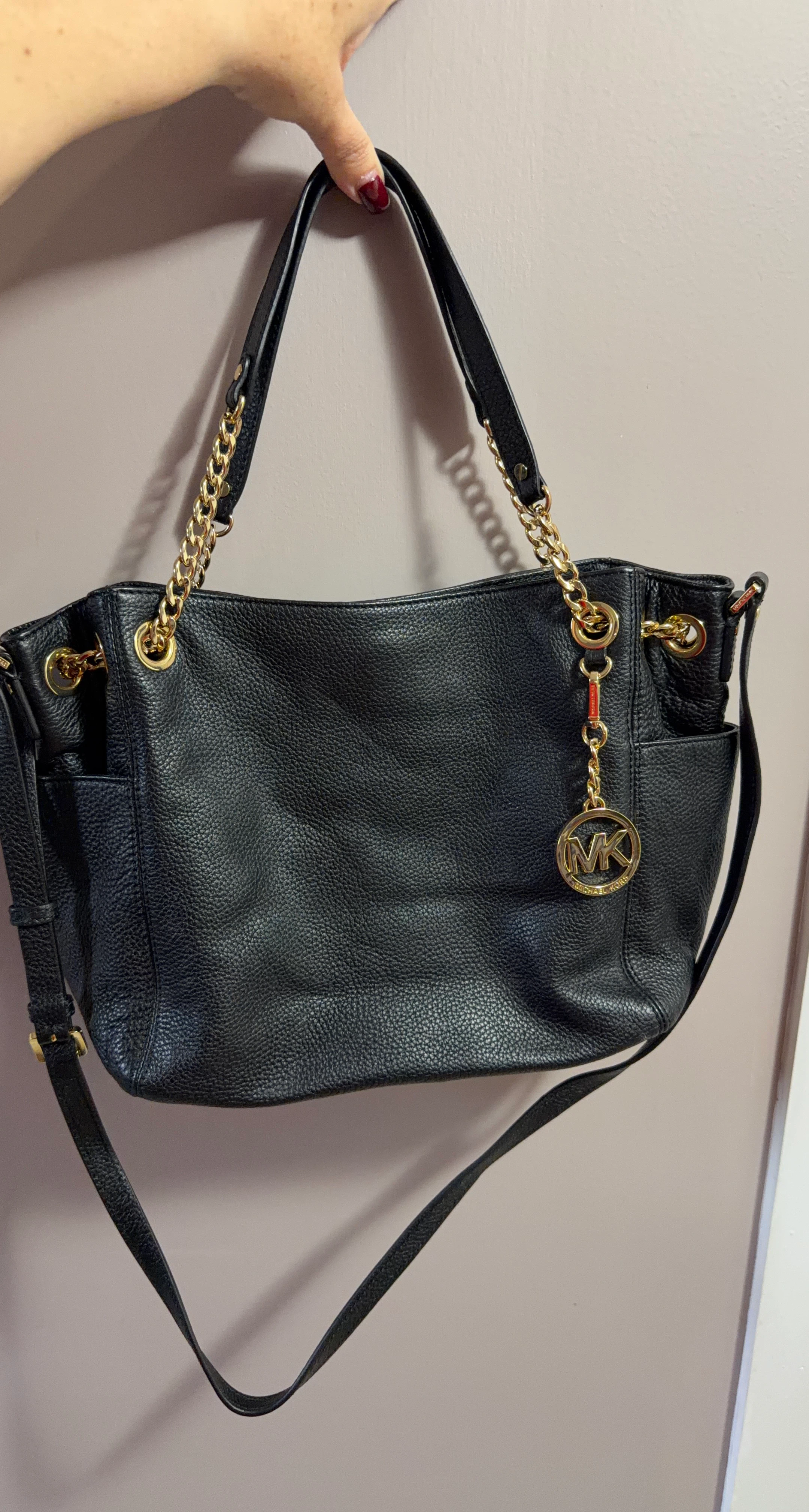 Michael Kors Black Leather Shoulder Bag
